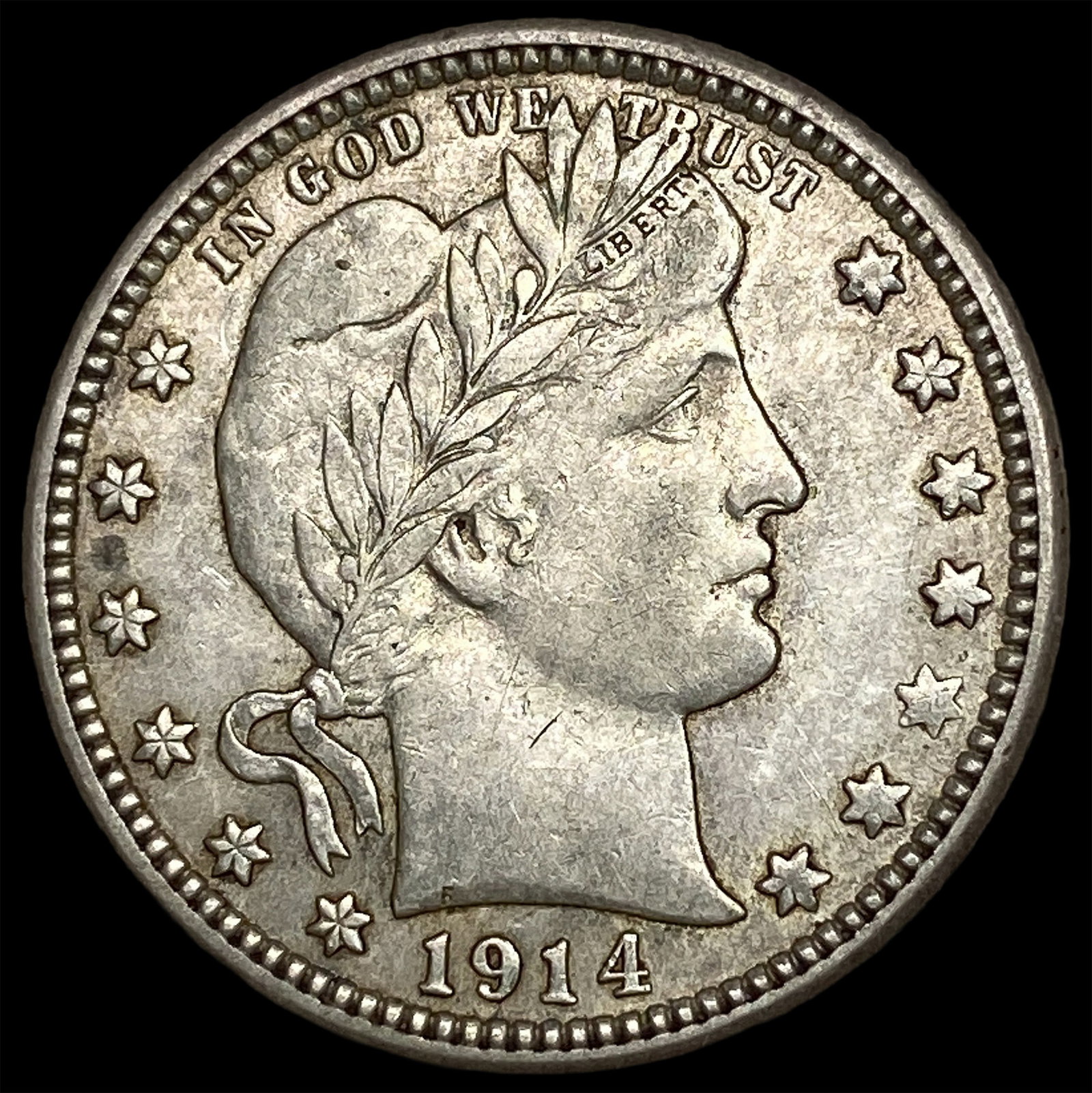 1914-D Silver Barber Quarter NEARLY UNCIRCULATED (1 of 2)