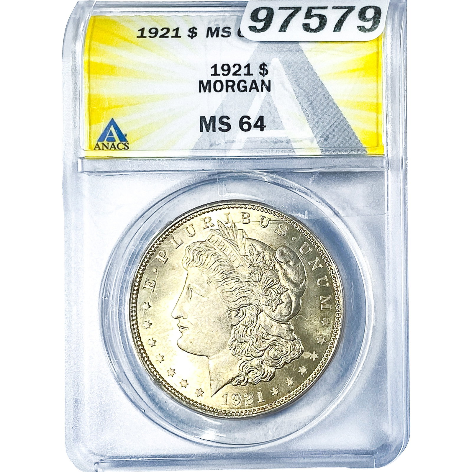 1921 Morgan Silver Dollar ANACS MS64: 1921 Morgan Silver Dollar ANACS MS64