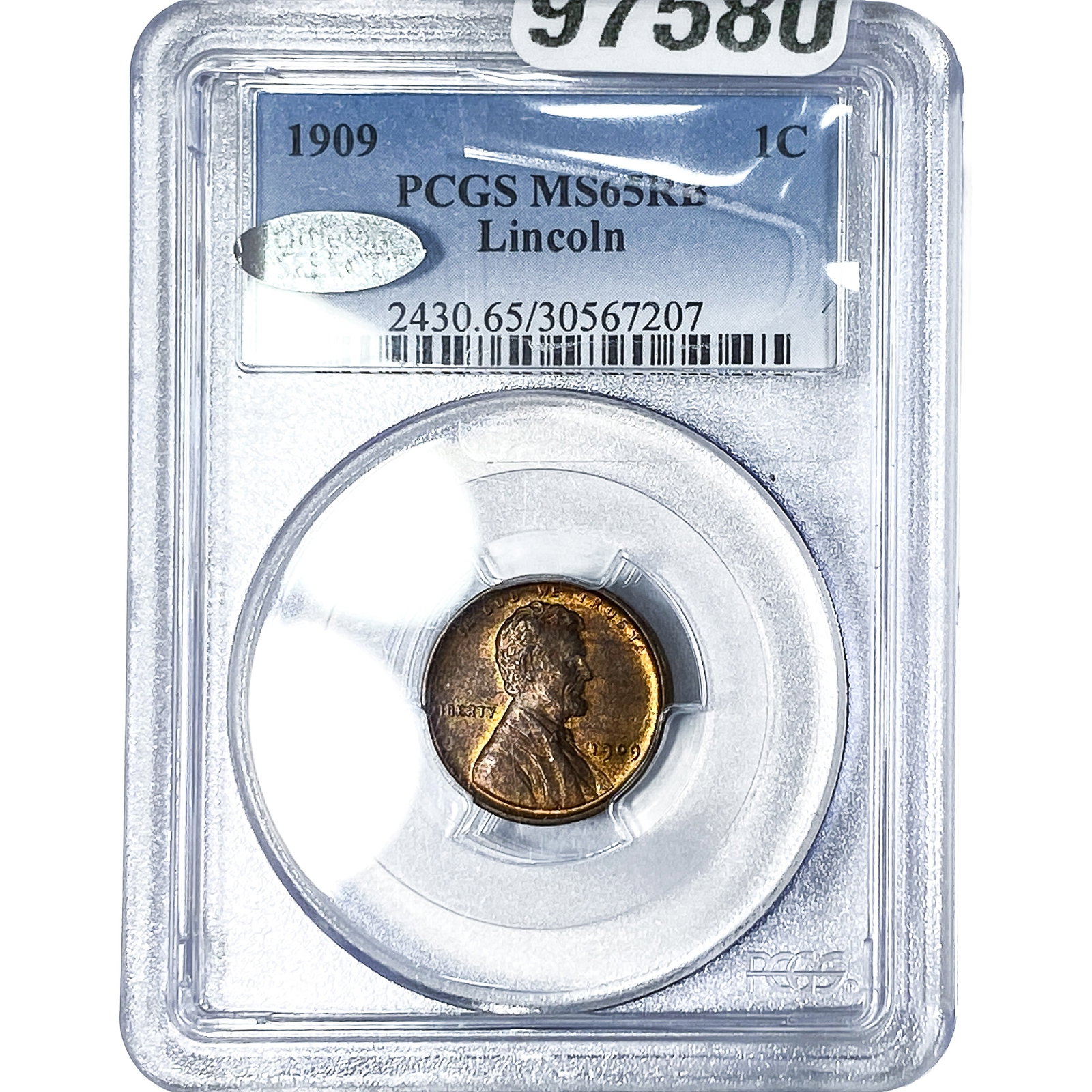 1909 Wheat Cent PCGS MS65 RB: 1909 Wheat Cent PCGS MS65 RB