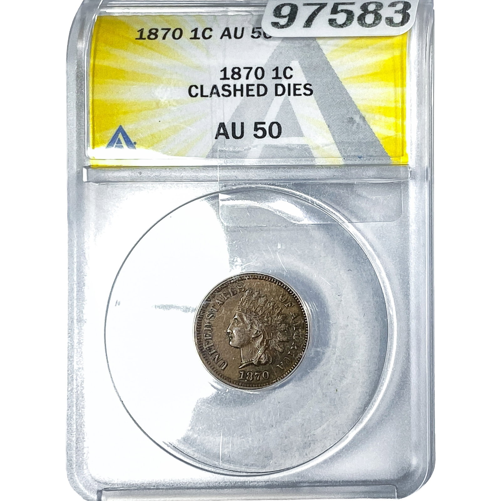 1870 Indian Head Cent ANACS AU50 (1 of 2)