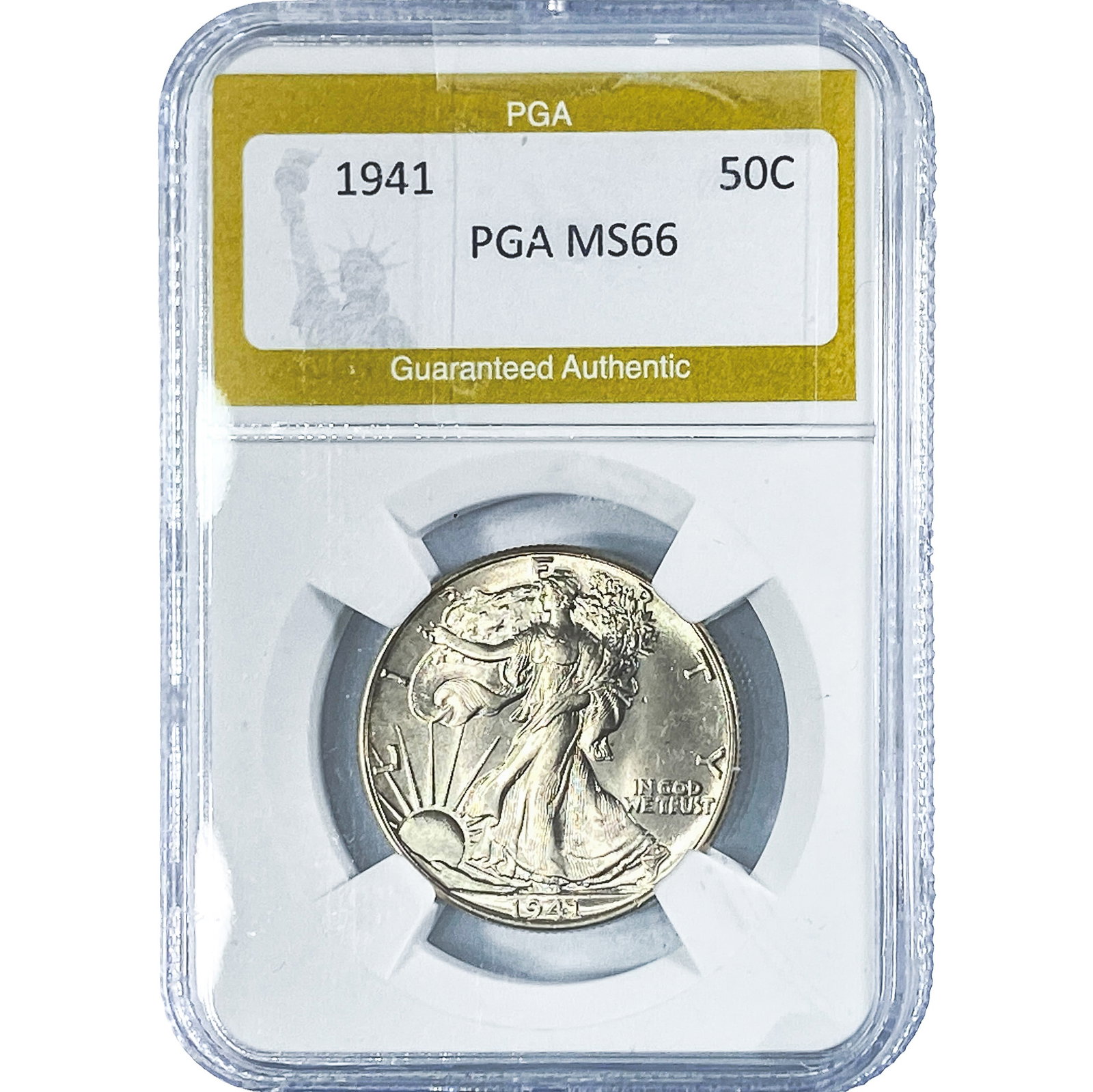 1941 Walking Liberty Half Dollar PGA MS66: 1941 Walking Liberty Half Dollar PGA MS66