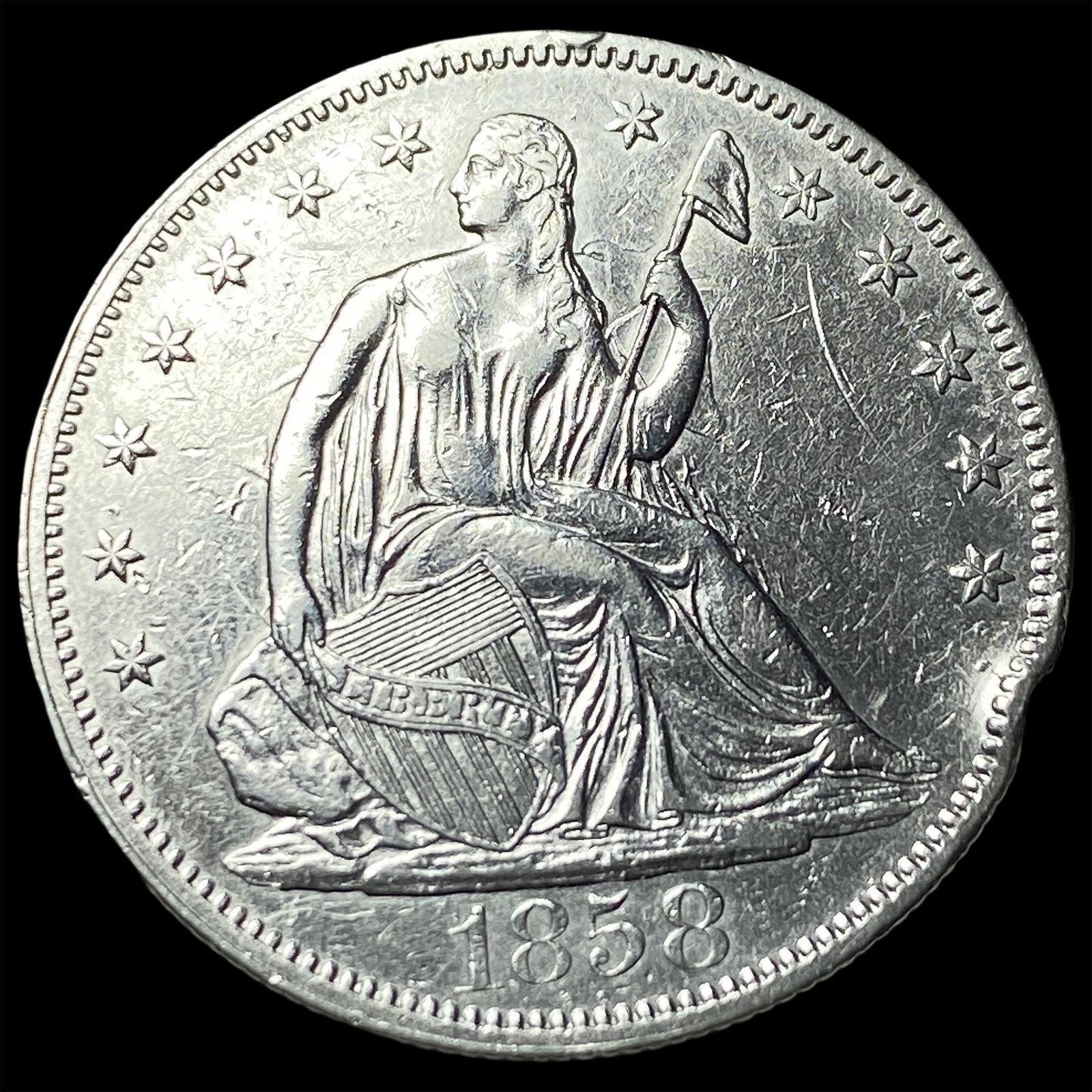 1858 Seated Liberty Half Dollar HIGH GRADE (1 of 2)