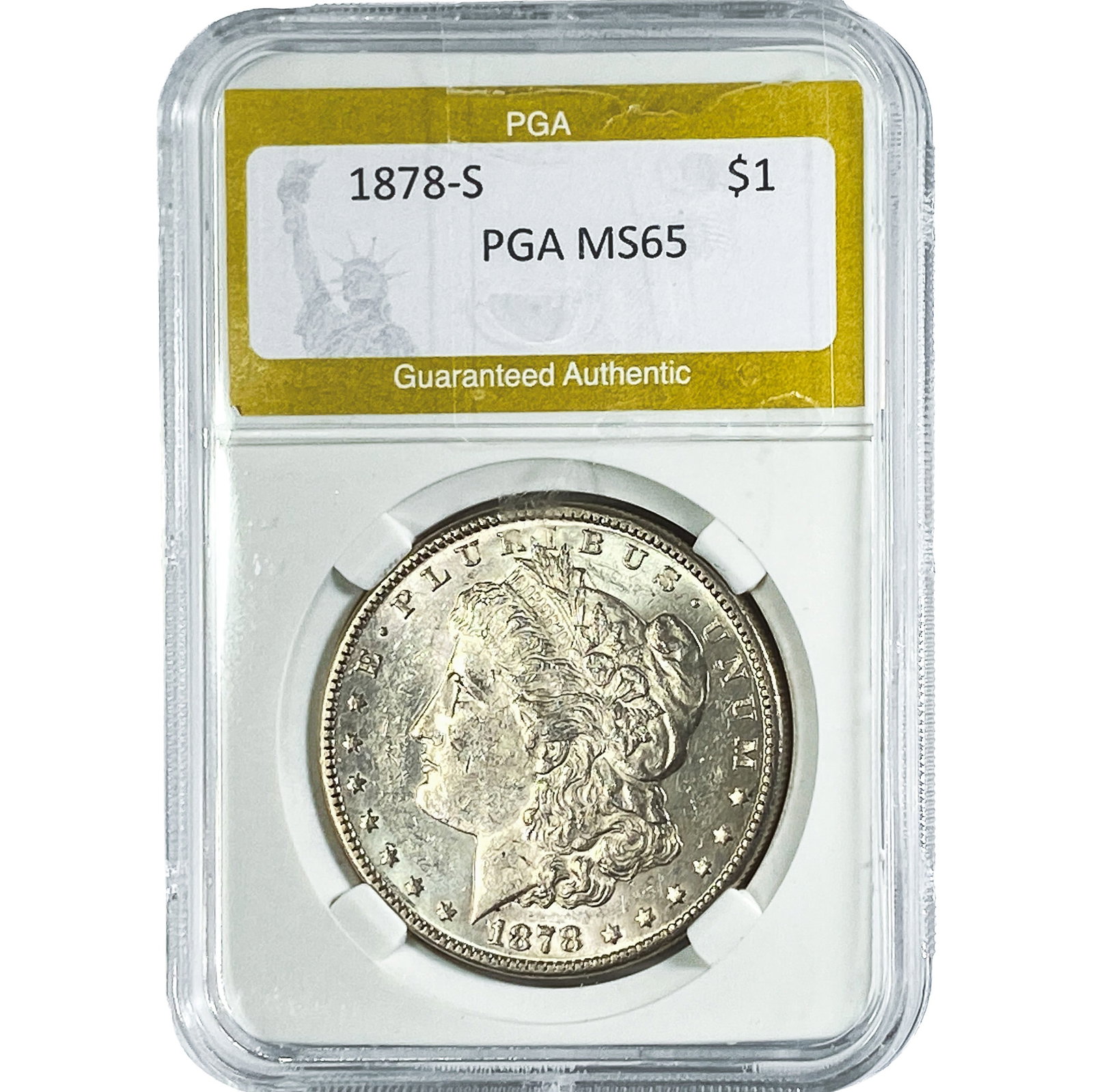 1878-S Morgan Silver Dollar PGA MS65: 1878-S Morgan Silver Dollar PGA MS65