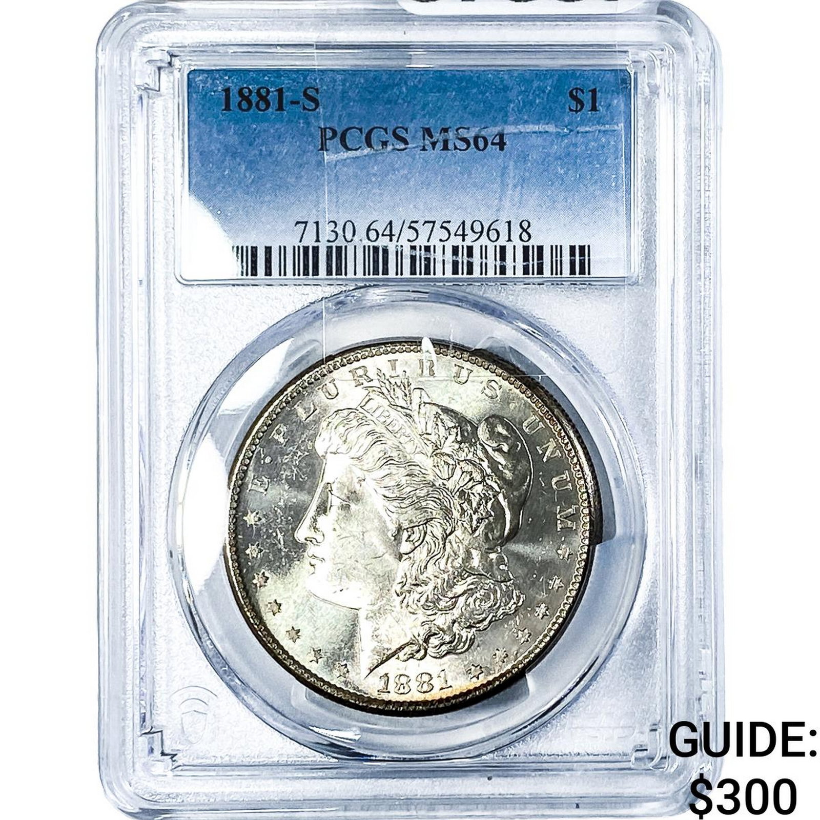 1881-S Morgan Silver Dollar PCGS MS64: 1881-S Morgan Silver Dollar PCGS MS64