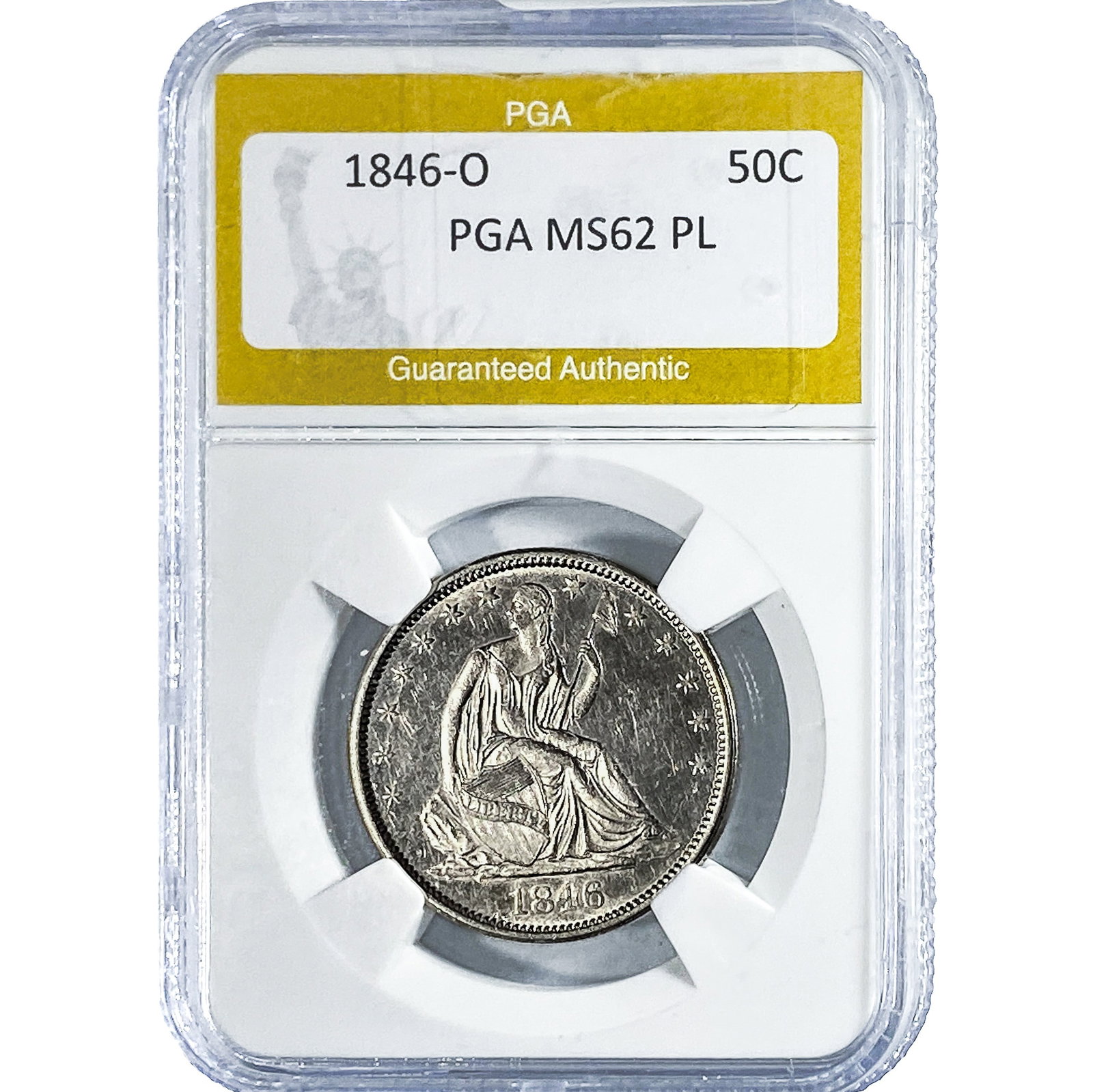 1846-O Seated Liberty Dollar PGA MS62 PL (1 of 2)