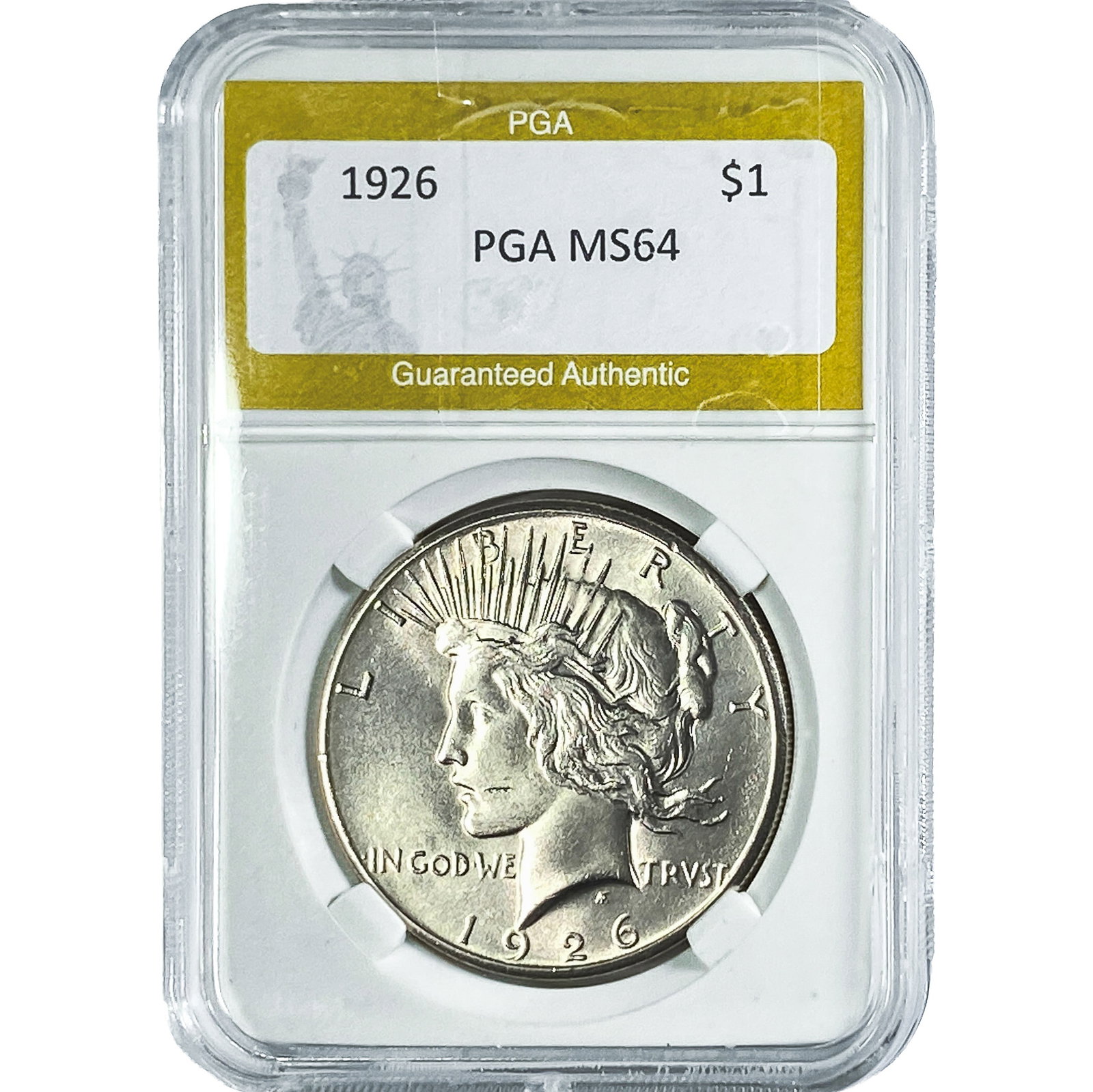 1926 Silver Peace Dollar PGA MS64: 1926 Silver Peace Dollar PGA MS64