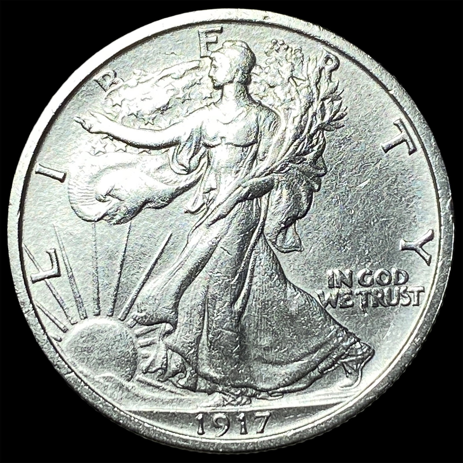 1917 Walking Liberty Half Dollar CHOICE AU: 1917 Walking Liberty Half Dollar CHOICE AU
