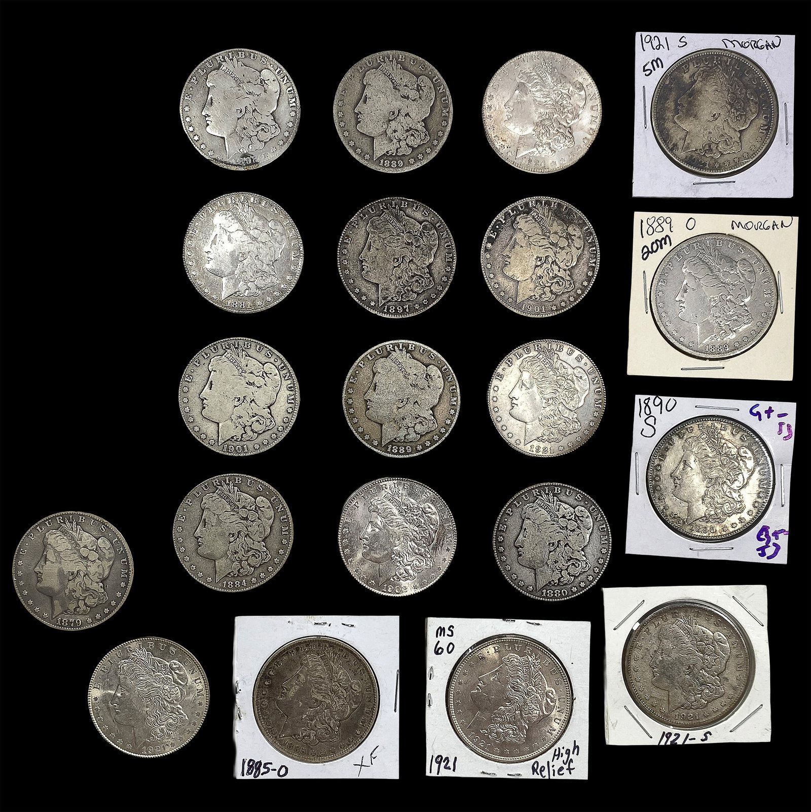 [20 Coins] 1879-1921 Morgan Silver Dollar (1 of 2)