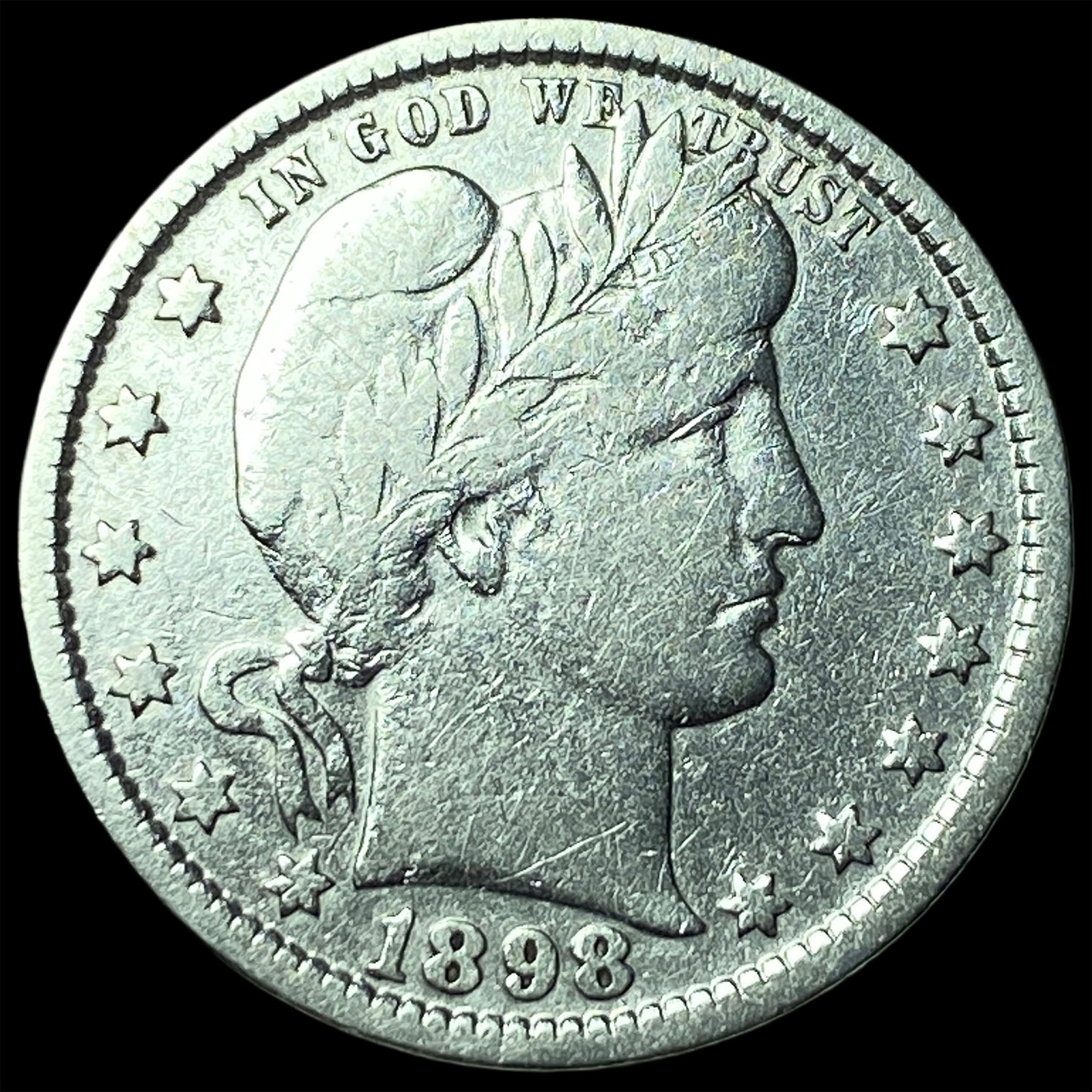 1898 Silver Barber Quarter NEARLY UNCIRCULATED (1 of 2)