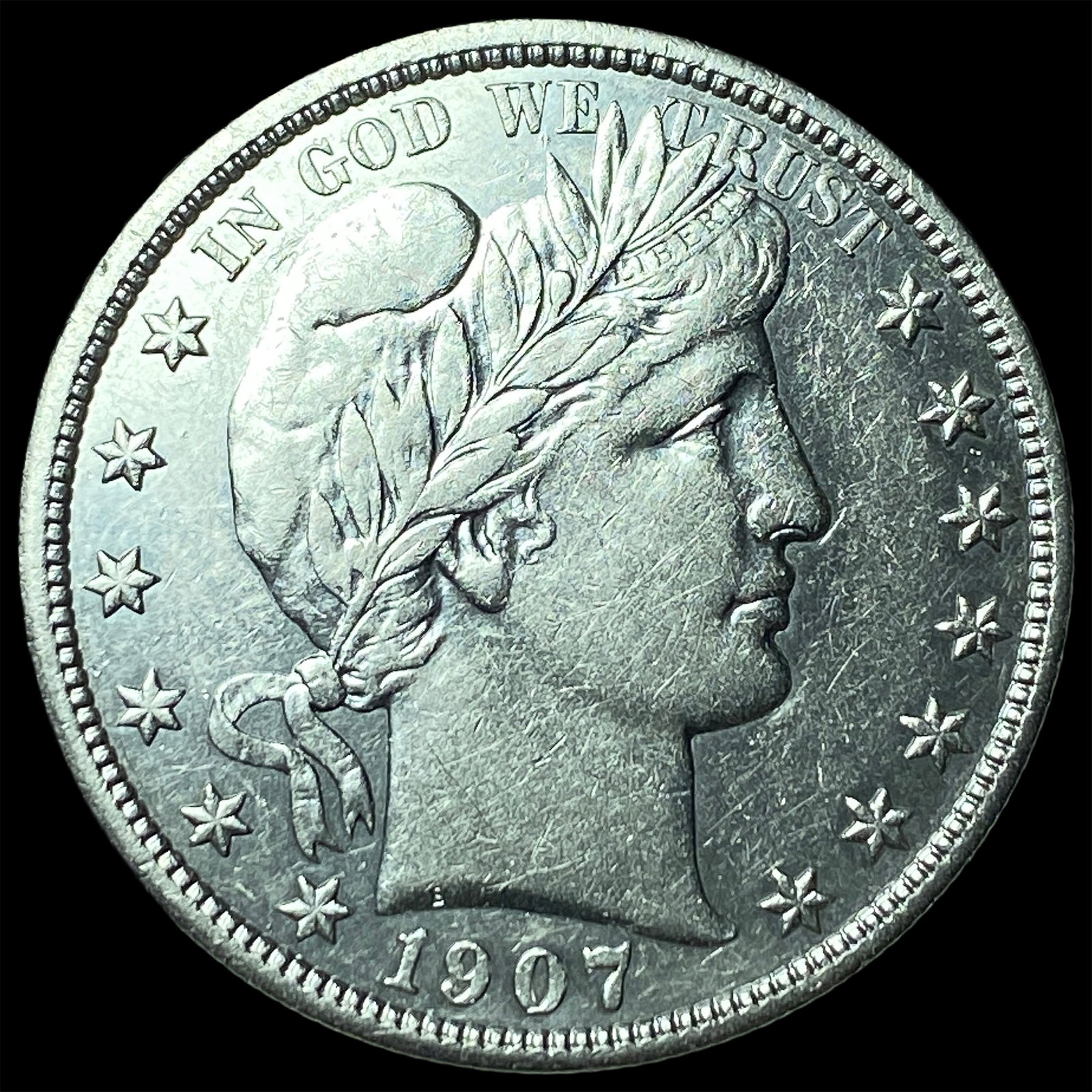 1907-D Silver Barber Half Dollar CLOSELY UNCIRCULATED (1 of 2)