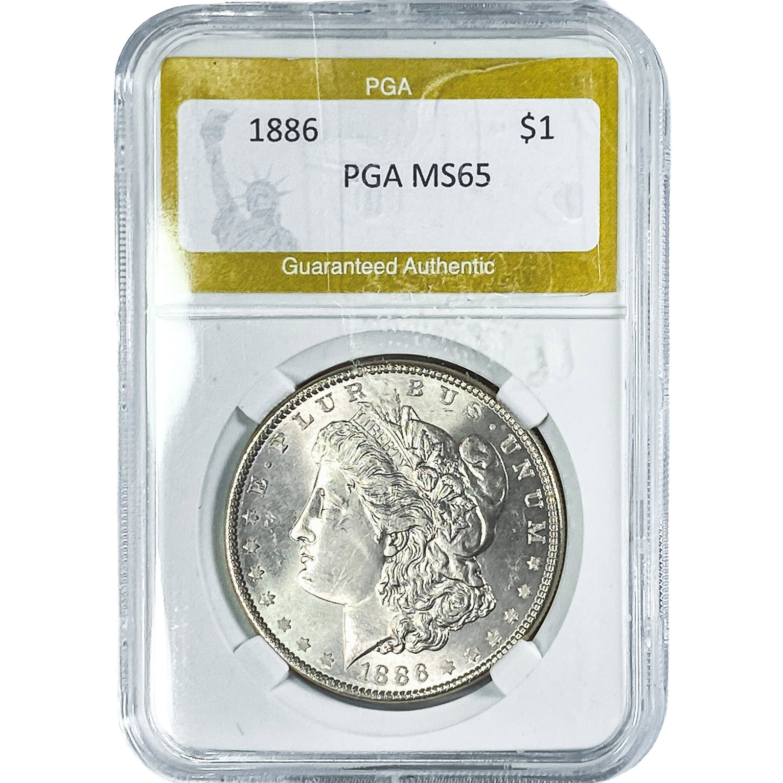 1886 Morgan Silver Dollar PGA MS65: 1886 Morgan Silver Dollar PGA MS65