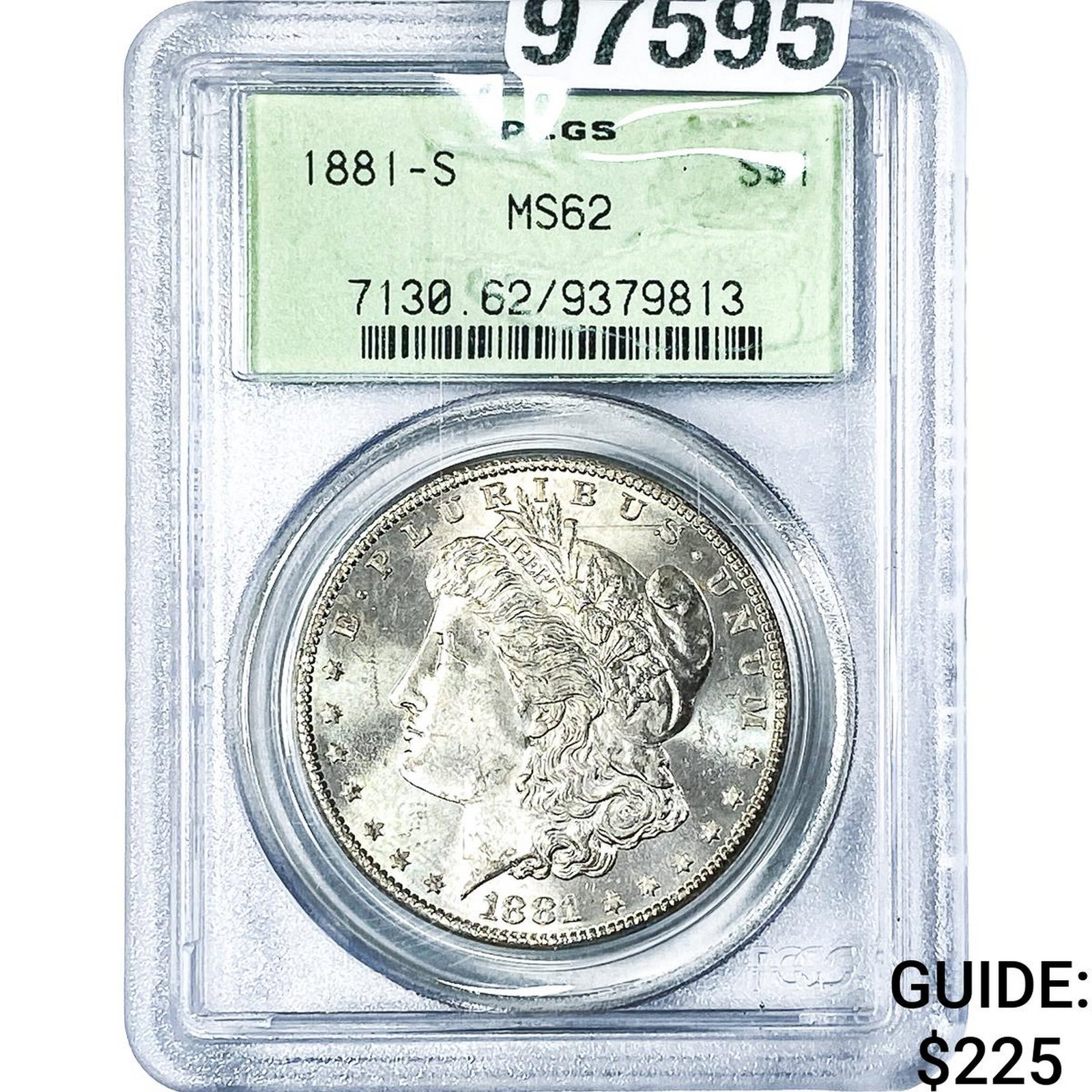 1881-S Morgan Silver Dollar PCGS MS62: 1881-S Morgan Silver Dollar PCGS MS62