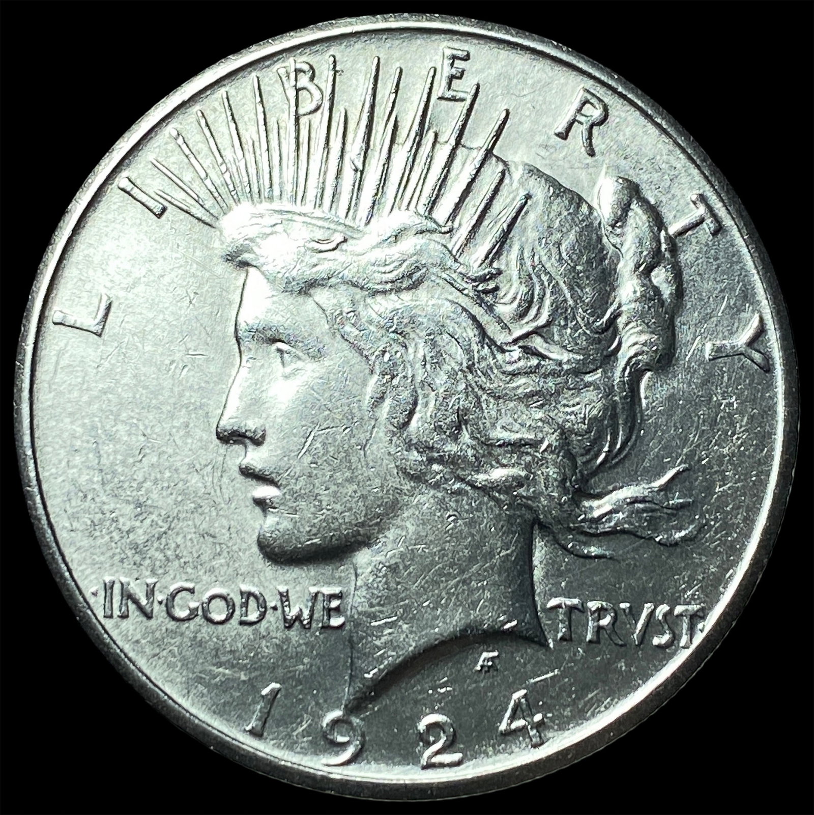 1924-S Silver Peace Dollar CHOICE AU: 1924-S Silver Peace Dollar CHOICE AU