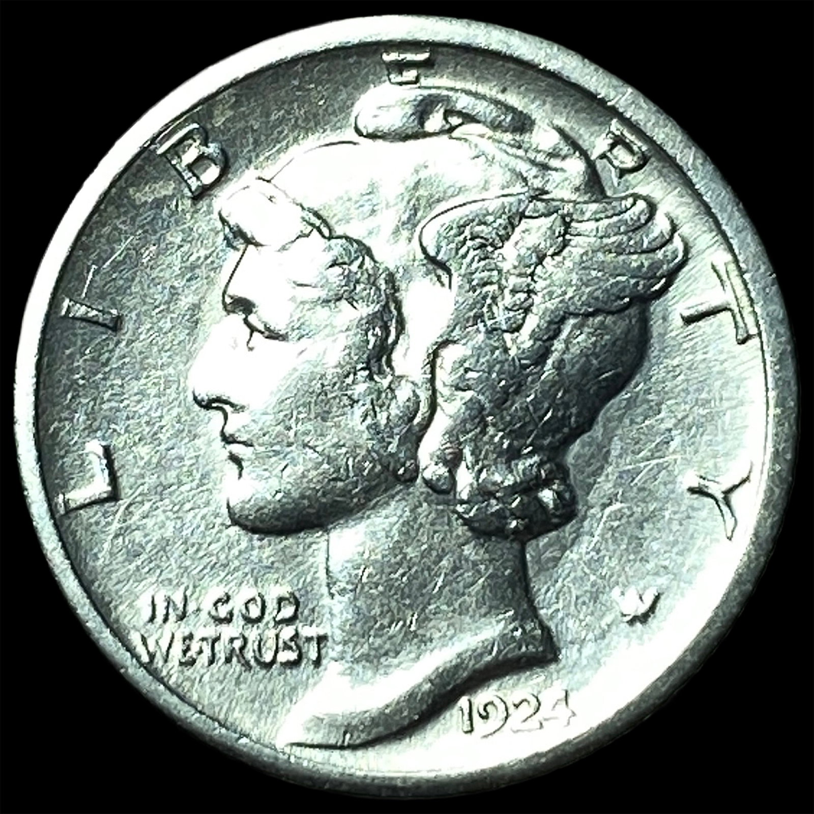 1924-S Silver Mercury Dime CLOSELY UNCIRCULATED (1 of 2)