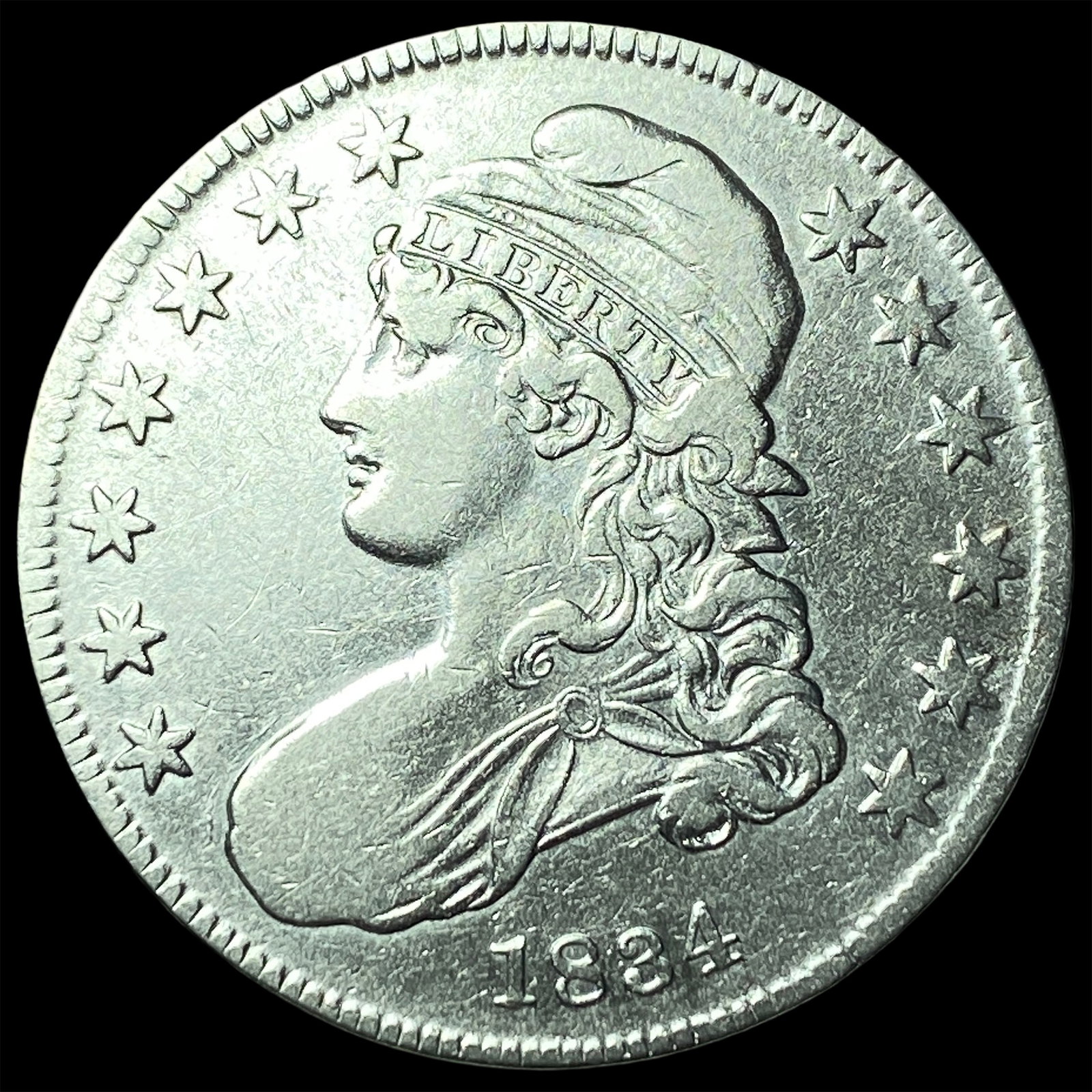 1834 Capped Bust Half Dollar NEARLY UNCIRCULATED: 1834 Capped Bust Half Dollar NEARLY UNCIRCULATED