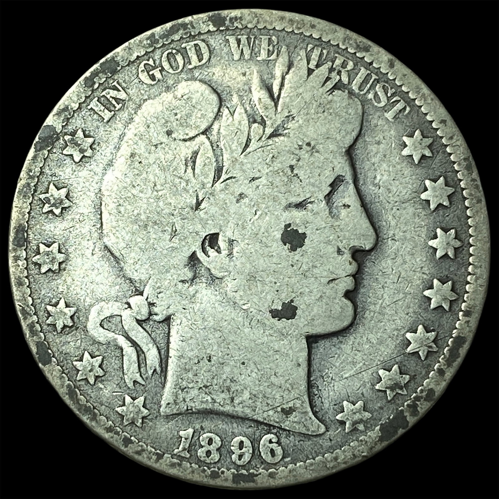 1896-O Silver Barber Half Dollar NICELY CIRCULATED (1 of 2)