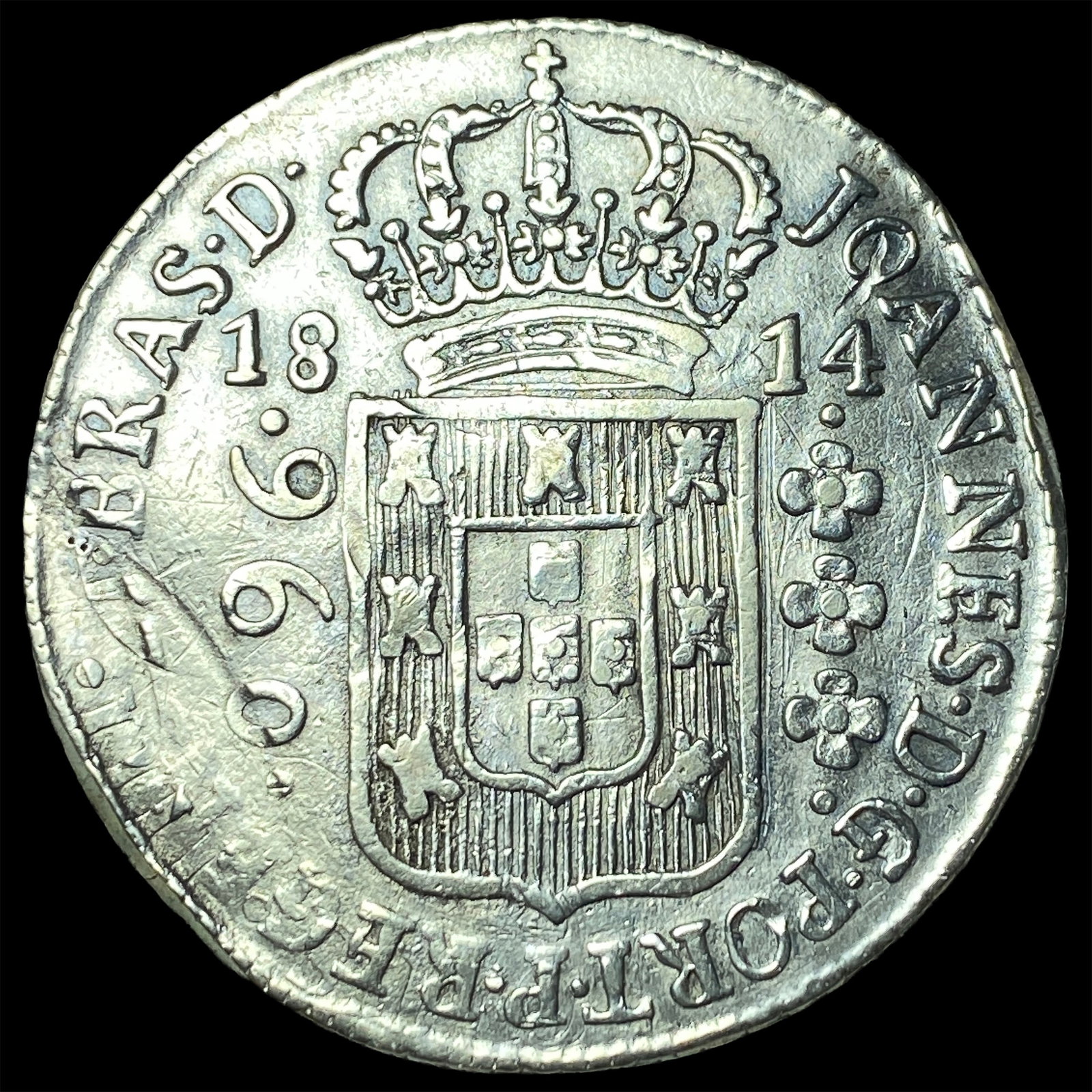 1814 Brazil Silver 960 Reis CLOSELY UNCIRCULATED (1 of 2)