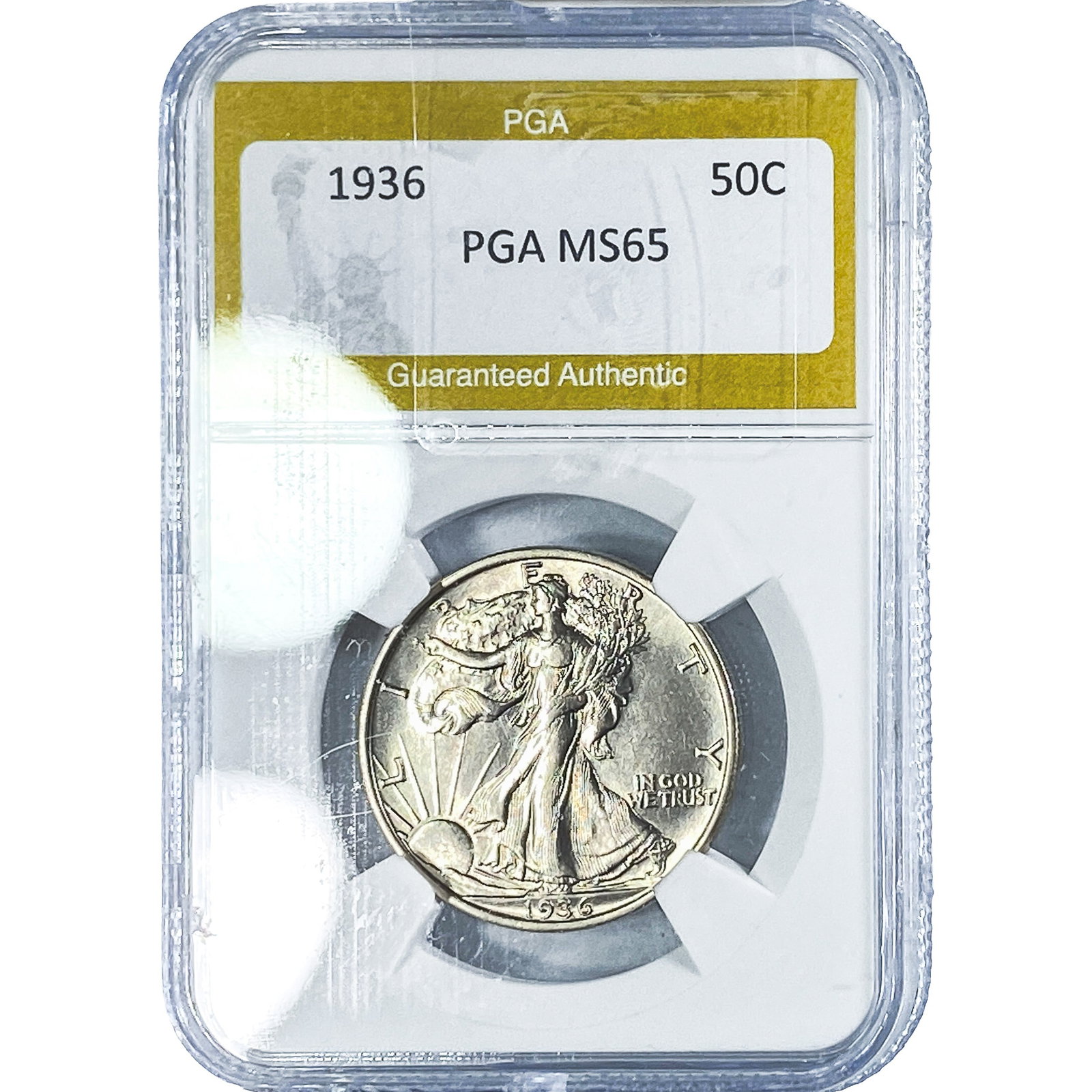 1936 Walking Liberty Half Dollar PGA MS65: 1936 Walking Liberty Half Dollar PGA MS65
