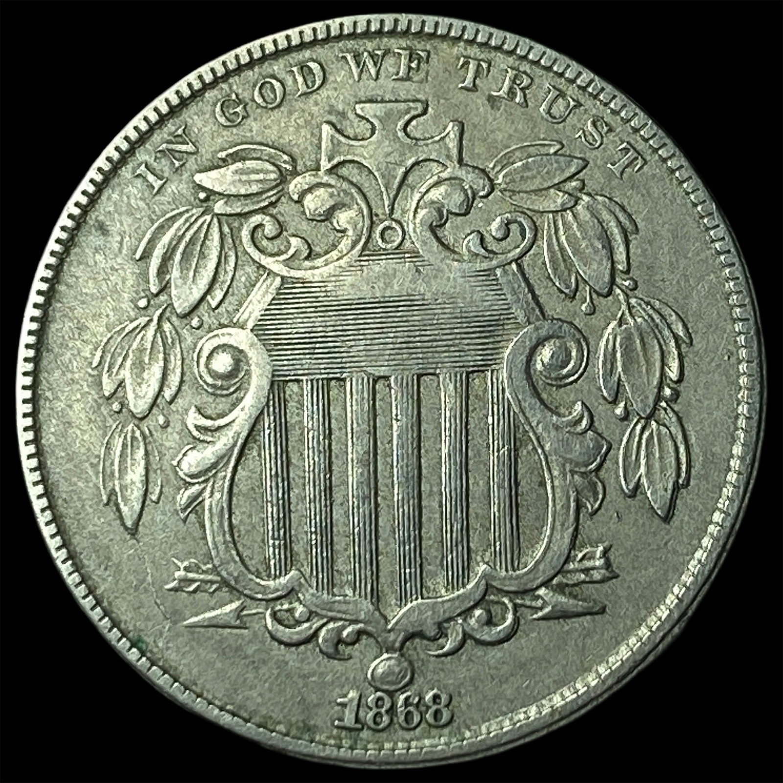 1868 Shield Nickel LIGHTLY CIRCULATED (1 of 2)