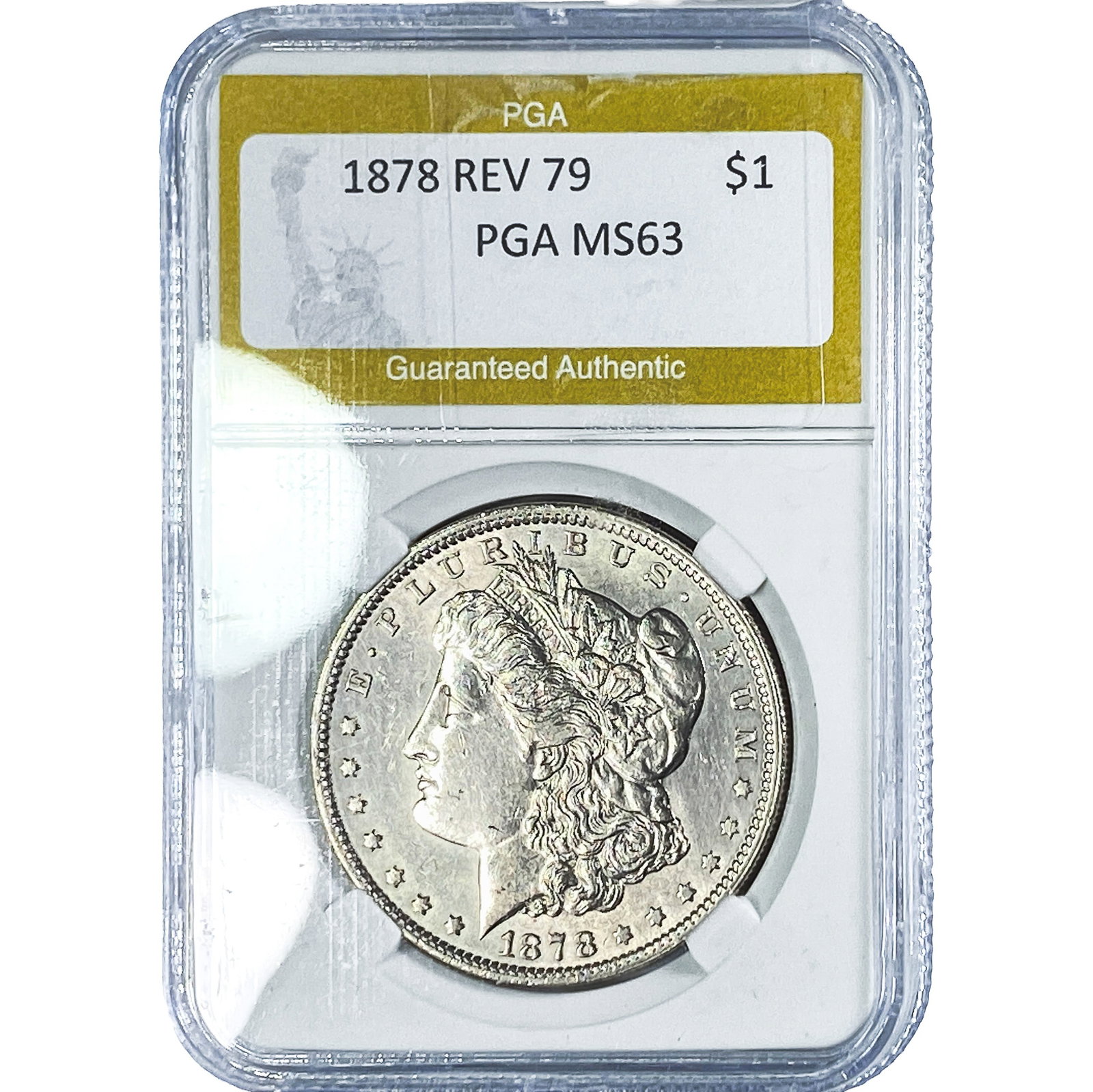 1878 Rev 79 Morgan Silver Dollar PGA MS63: 1878 Rev 79 Morgan Silver Dollar PGA MS63