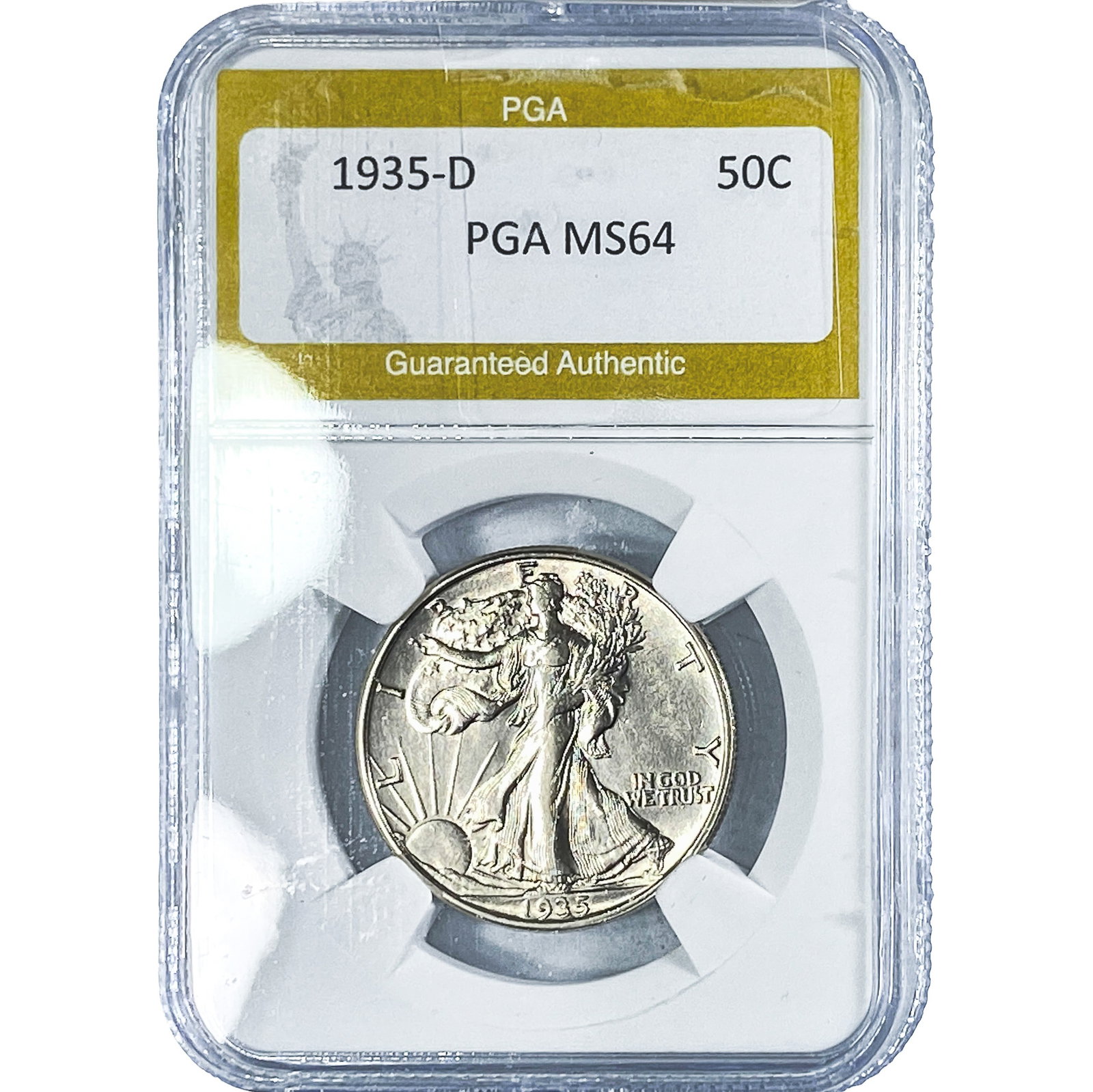 1935-D Walking Liberty Half Dollar PGA MS64 (1 of 2)
