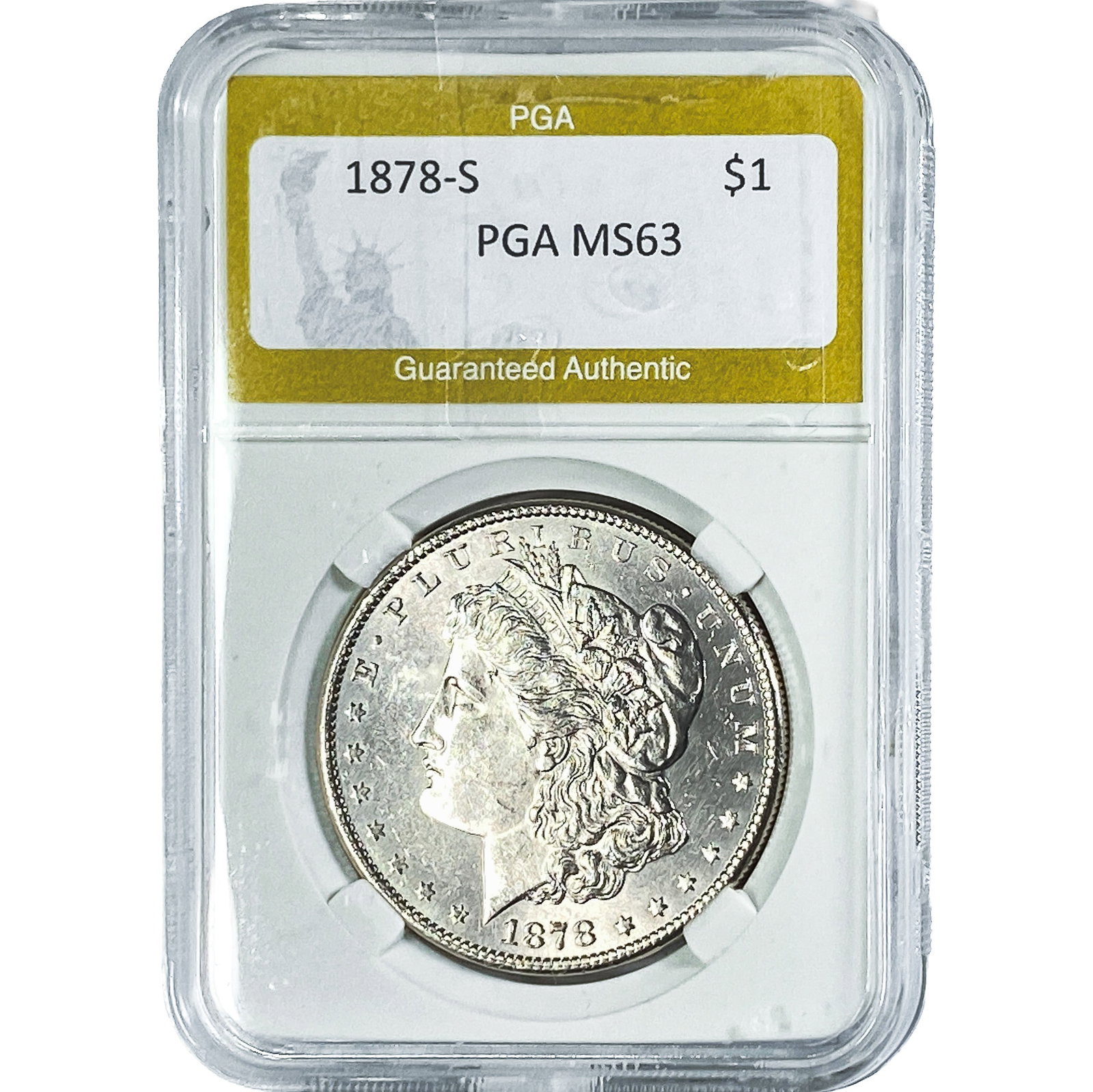 1878-S Morgan Silver Dollar PGA MS63: 1878-S Morgan Silver Dollar PGA MS63