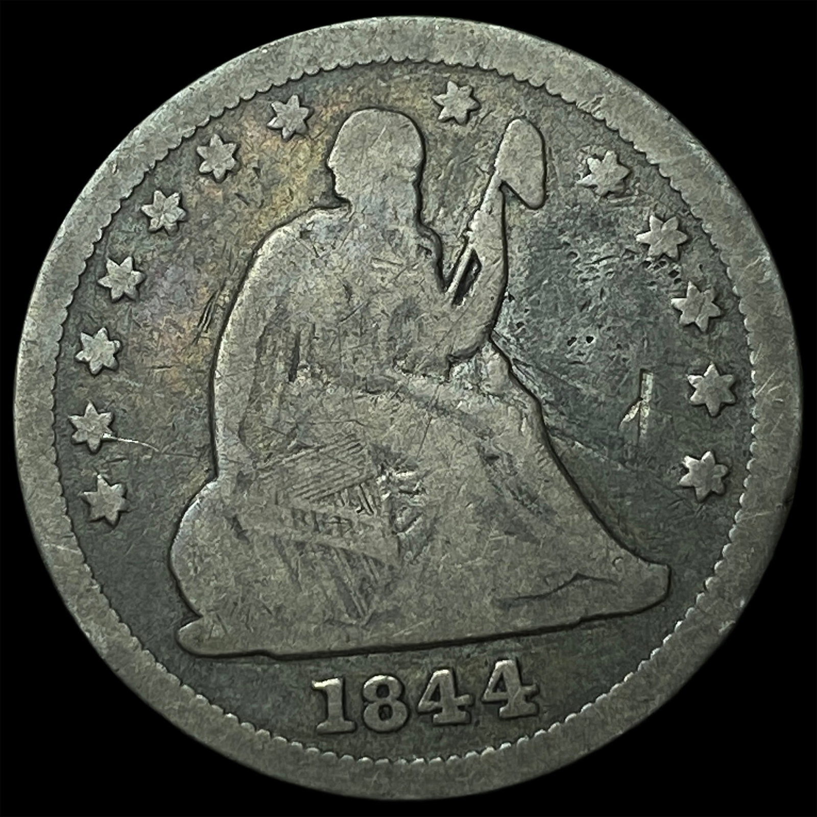 1844 Seated Liberty Quarter NICELY CIRCULATED (1 of 2)