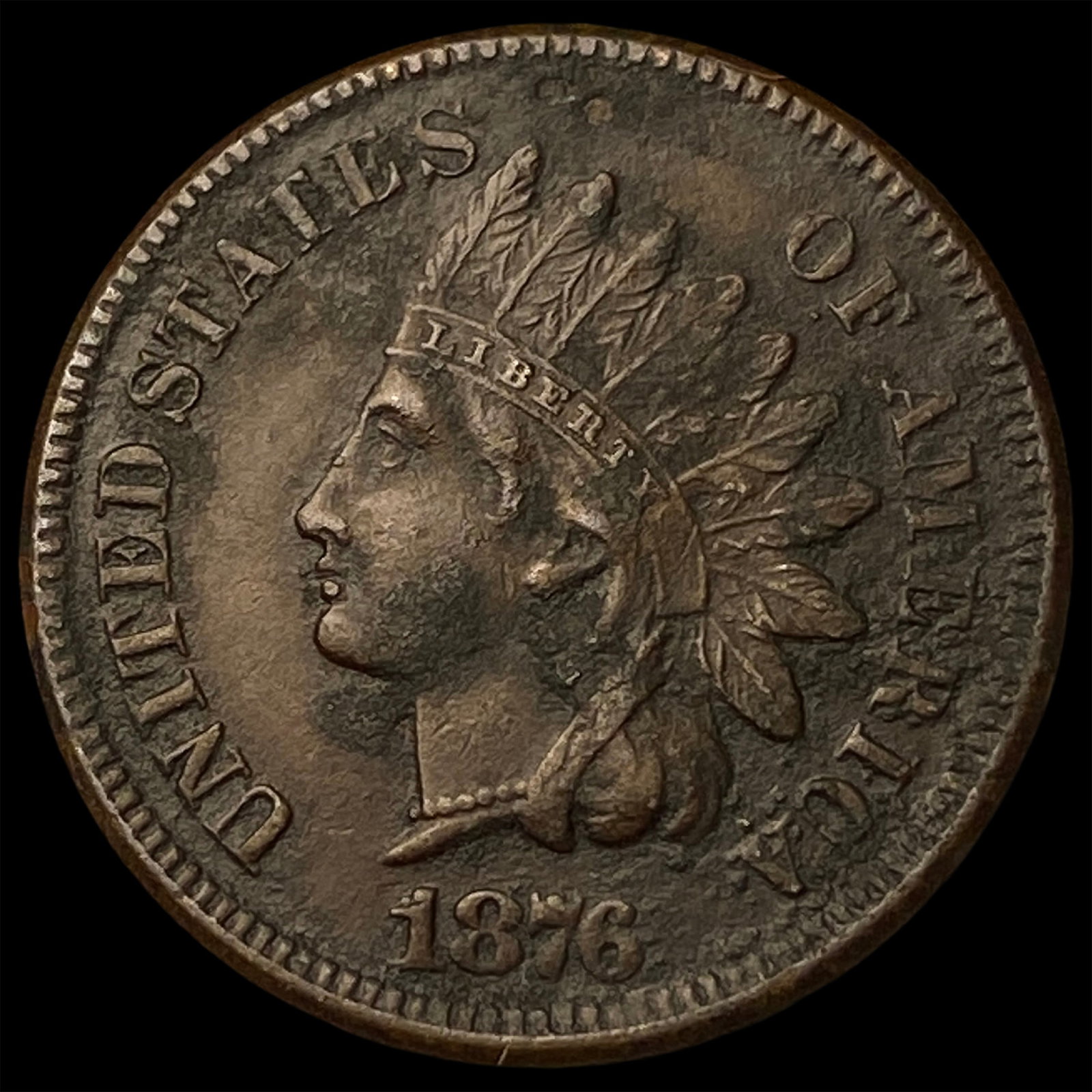 1876 Indian Head Cent CLOSELY UNCIRCULATED (1 of 2)