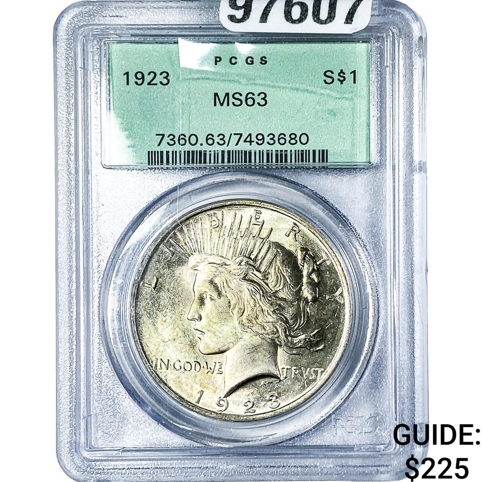 1923 Silver Peace Dollar PCGS MS63: 1923 Silver Peace Dollar PCGS MS63