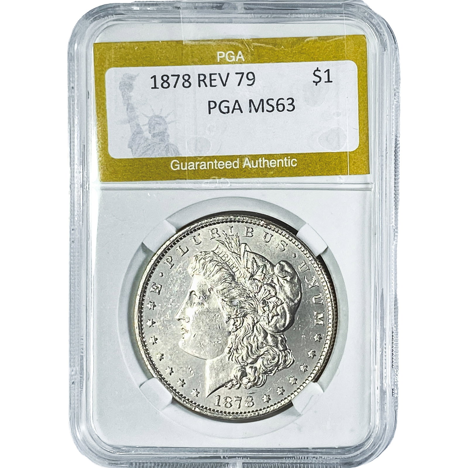 1878 Rev 79 Morgan Silver Dollar PGA MS63: 1878 Rev 79 Morgan Silver Dollar PGA MS63