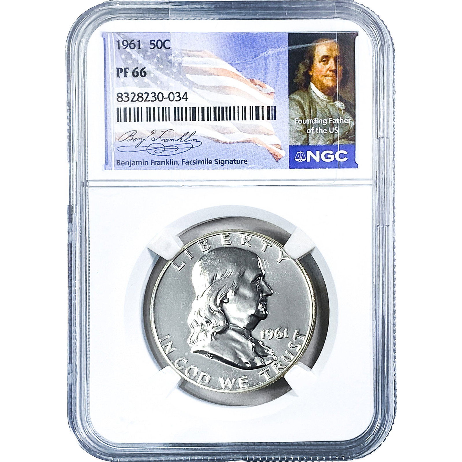 1961 Franklin Half Dollar NGC PF66: 1961 Franklin Half Dollar NGC PF66