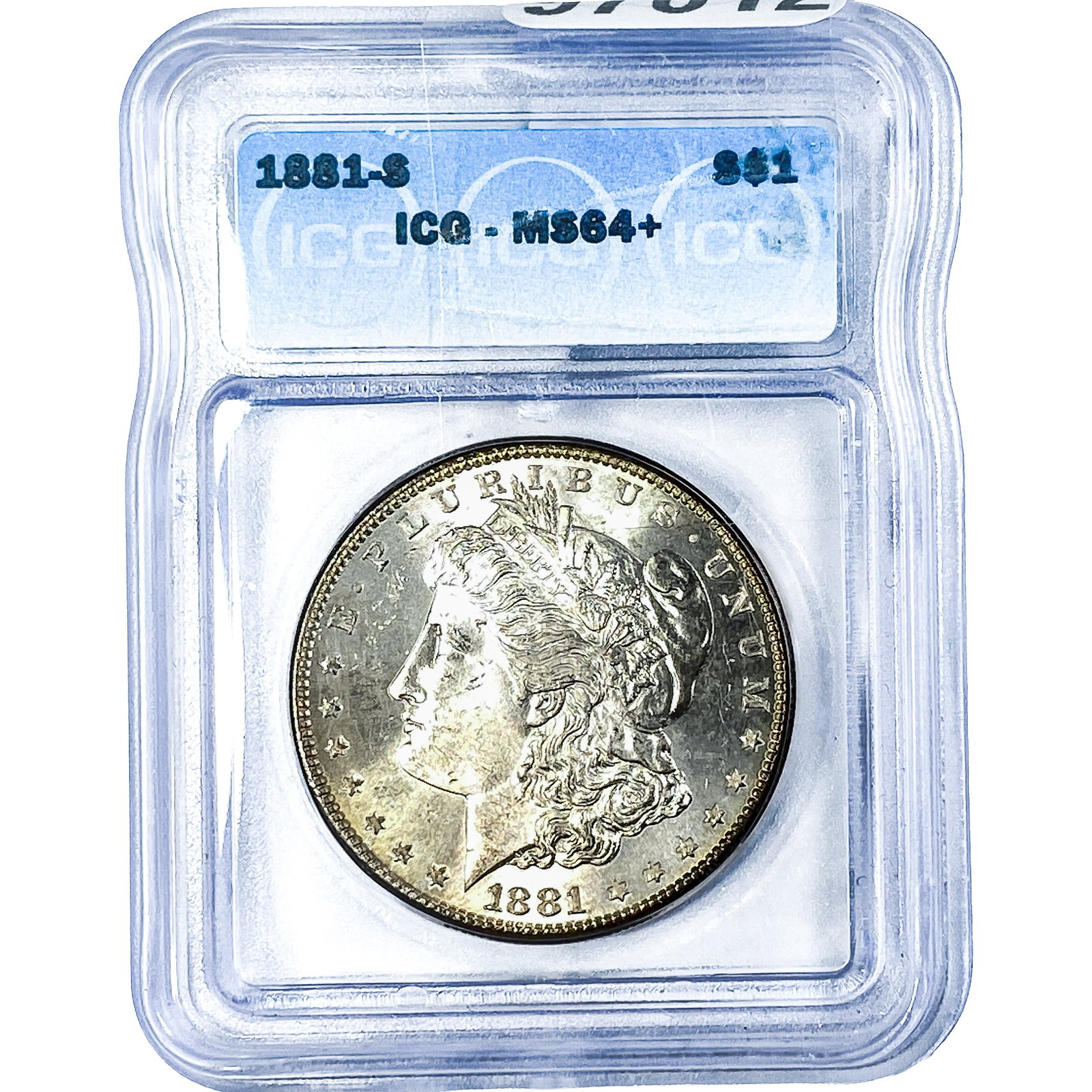 1881-S Morgan Silver Dollar ICG MS64+: 1881-S Morgan Silver Dollar ICG MS64+