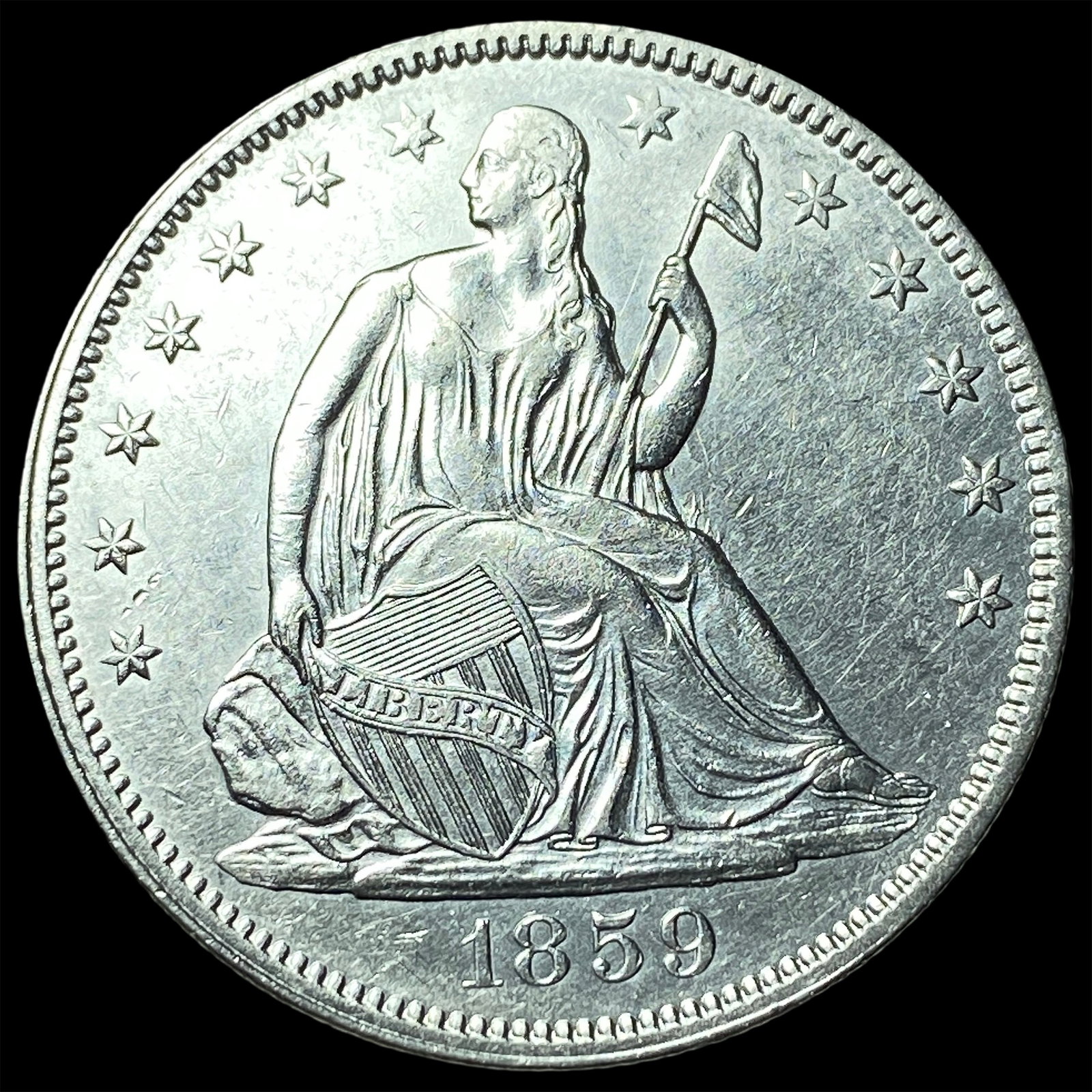 1859 Silver Half Dollar LIGHTLY CIRCULATED (1 of 2)