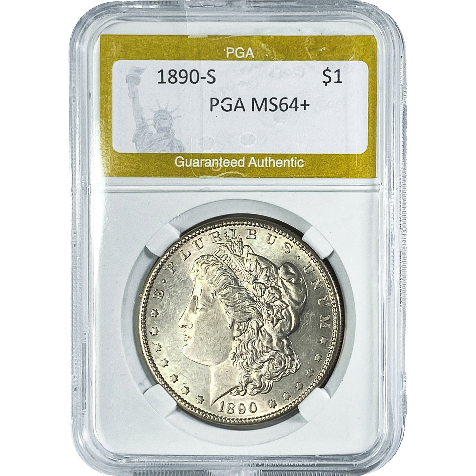 1890-S Morgan Silver Dollar PGA MS64+: 1890-S Morgan Silver Dollar PGA MS64+