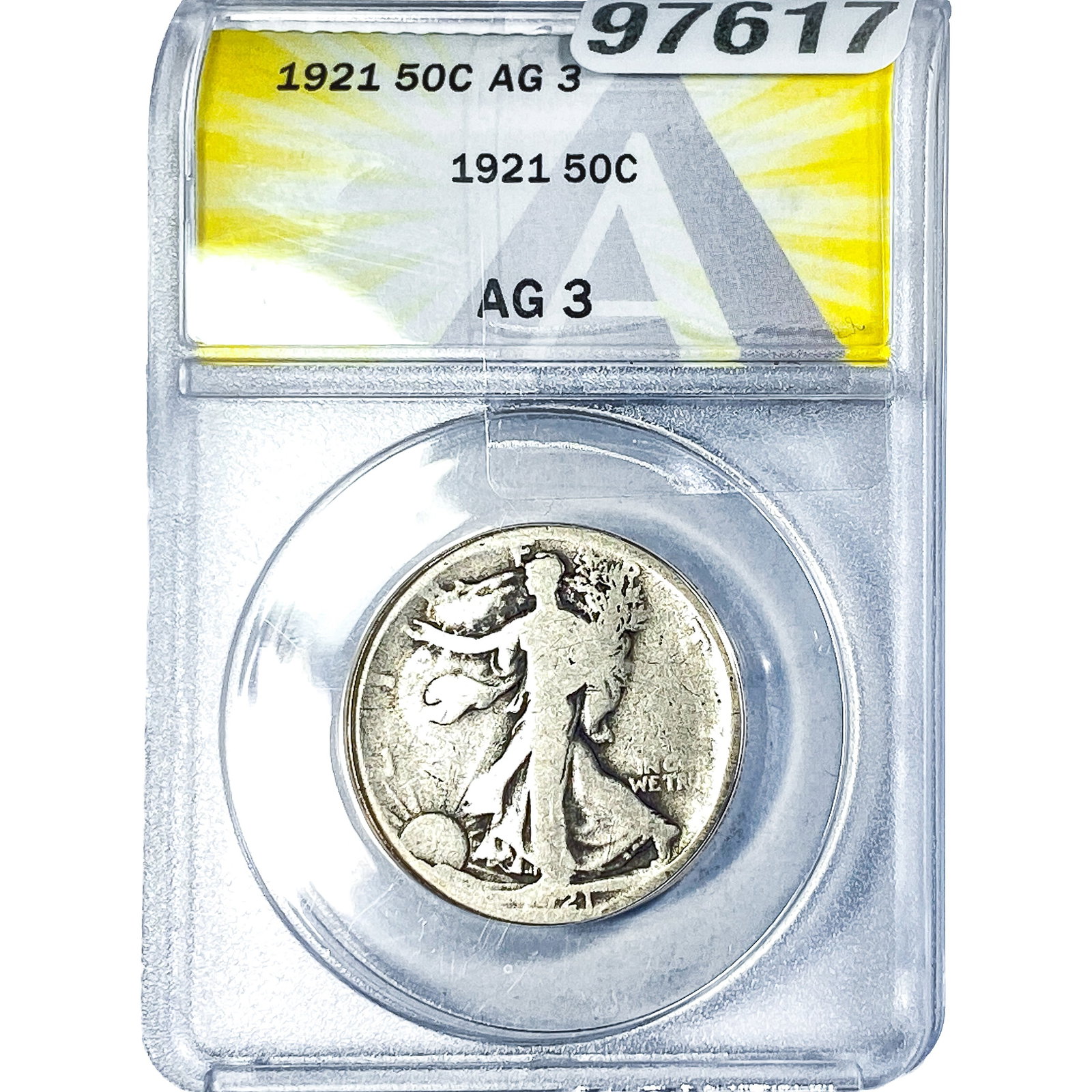 1921 Walking Liberty Half Dollar ANACS AG3: 1921 Walking Liberty Half Dollar ANACS AG3