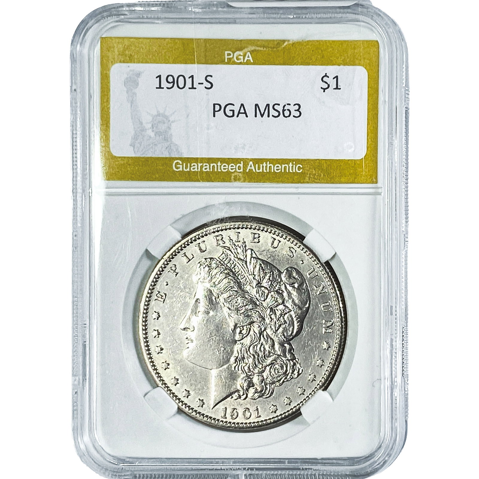 1901-S Morgan Silver Dollar PGA MS63: 1901-S Morgan Silver Dollar PGA MS63
