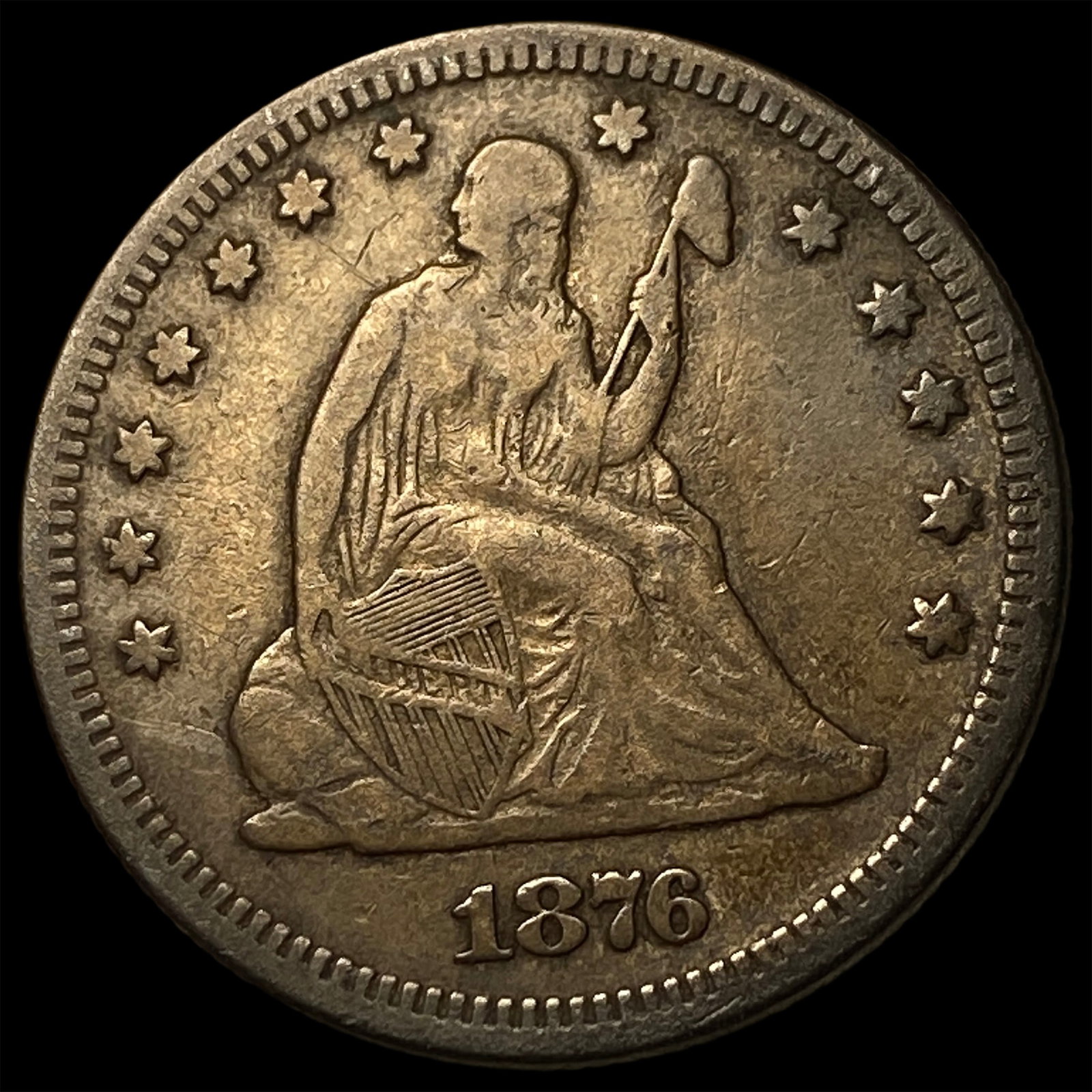 1876 Seated Liberty Quarter NEARLY UNCIRCULATED: 1876 Seated Liberty Quarter NEARLY UNCIRCULATED