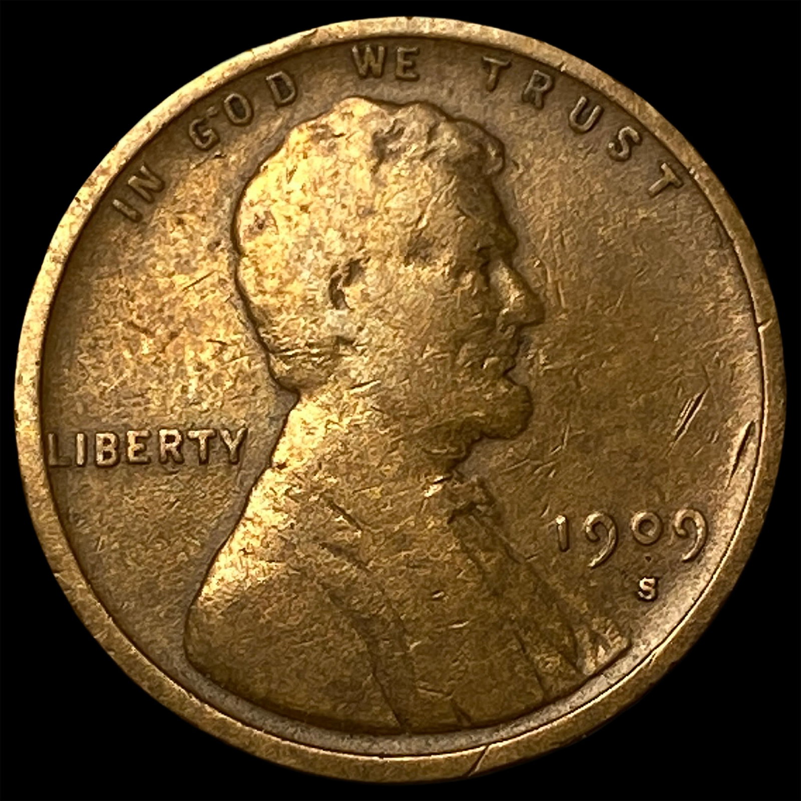 1909-S Lincoln Wheat Cent LIGHTLY CIRCULATED (1 of 2)