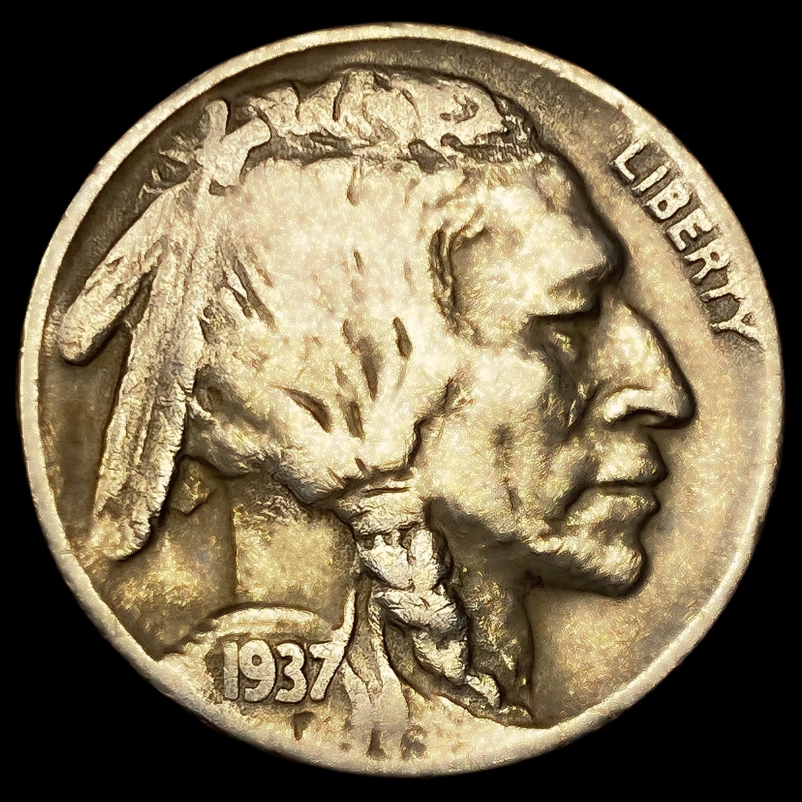 1937-D 3 Leg Buffalo Nickel (1 of 2)