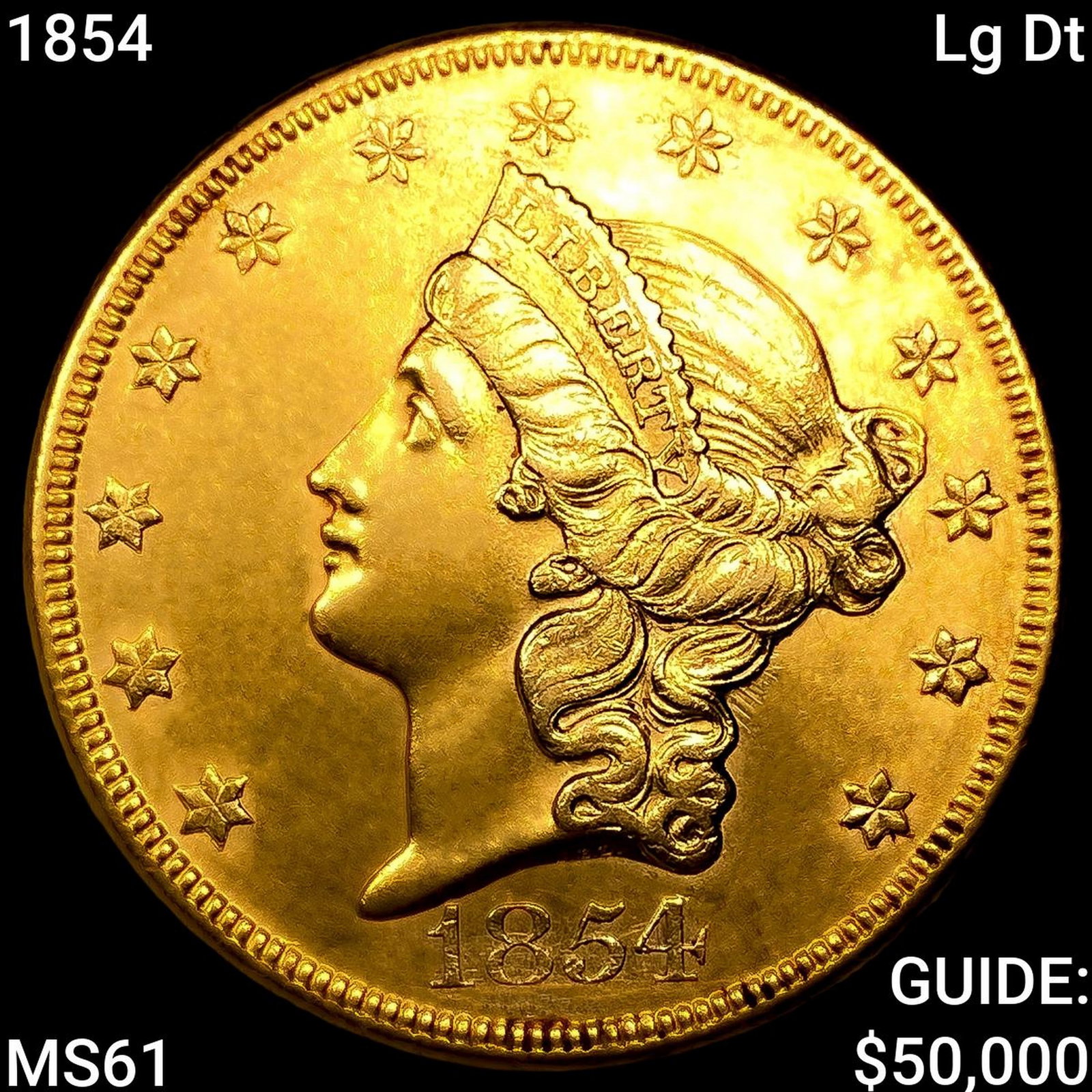 1854 Lg Dt $20 Gold Double Eagle (1 of 2)