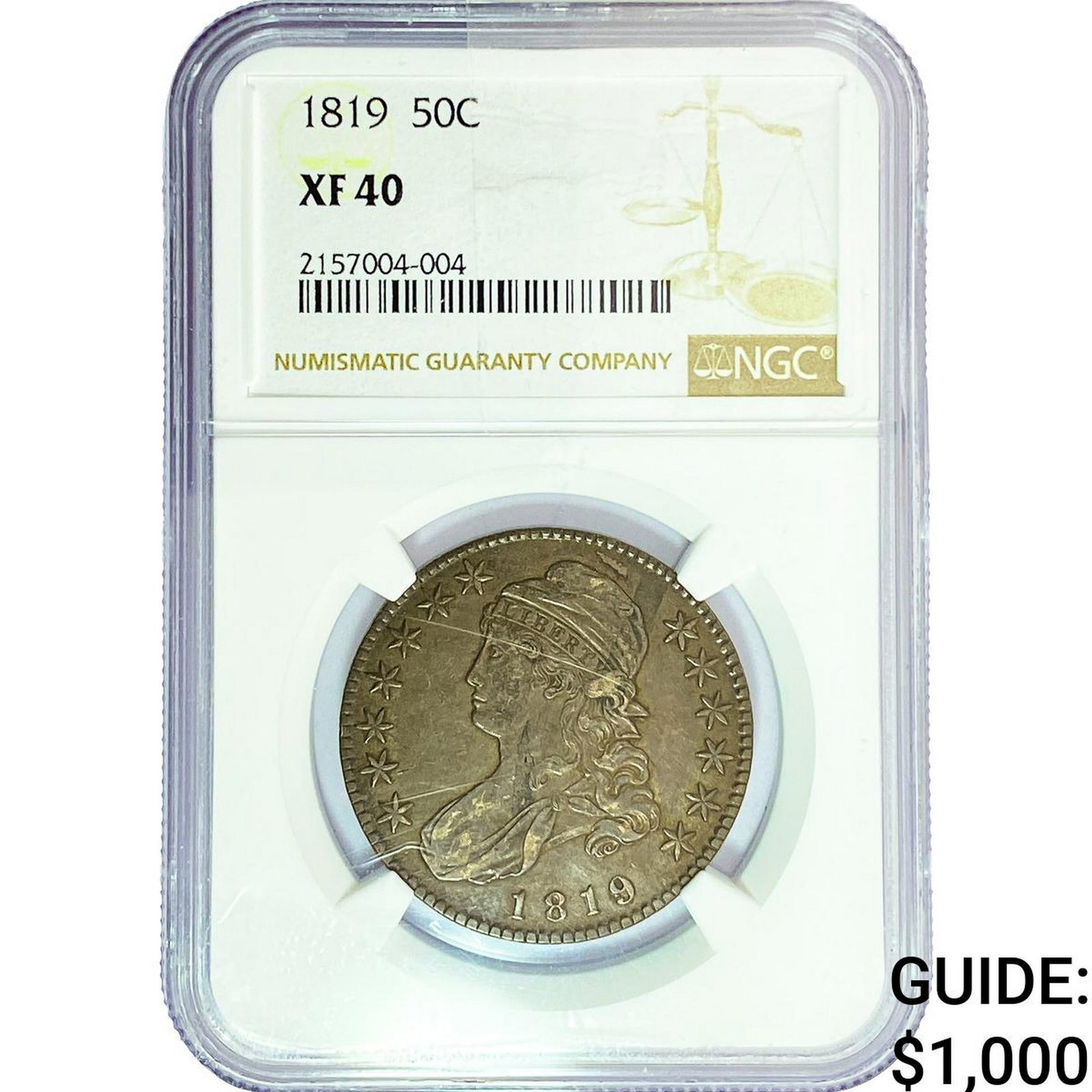 1819 Capped Bust Half Dollar NGC XF40 (1 of 2)