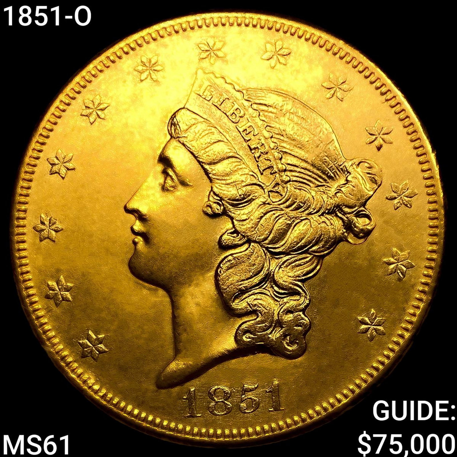 1851-O $20 Gold Double Eagle: 1851-O $20 Gold Double Eagle