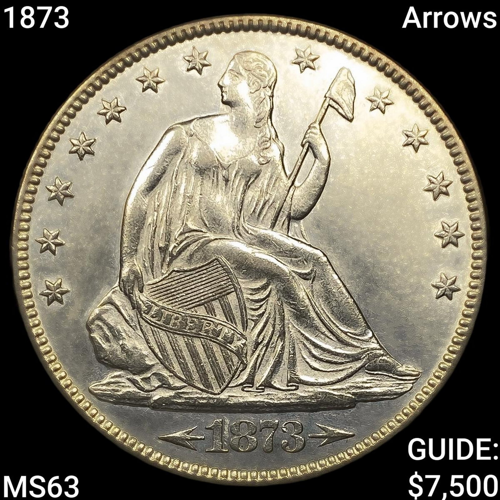 1873 Arrows Seated Liberty Half Dollar: 1873 Arrows Seated Liberty Half Dollar