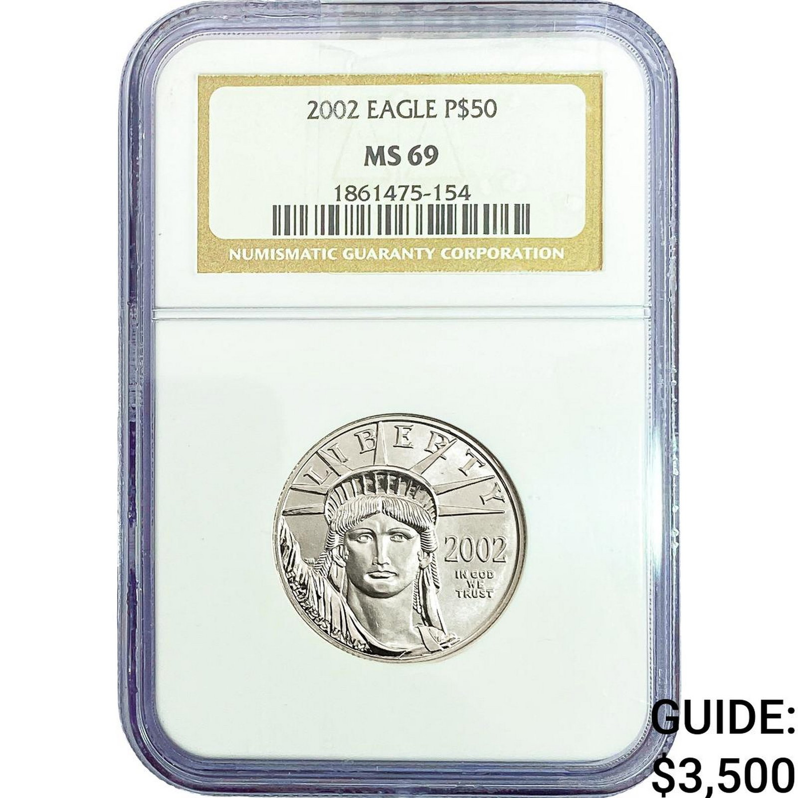 2002 1/2oz Platinum Eagle $50 NGC MS69 (1 of 2)
