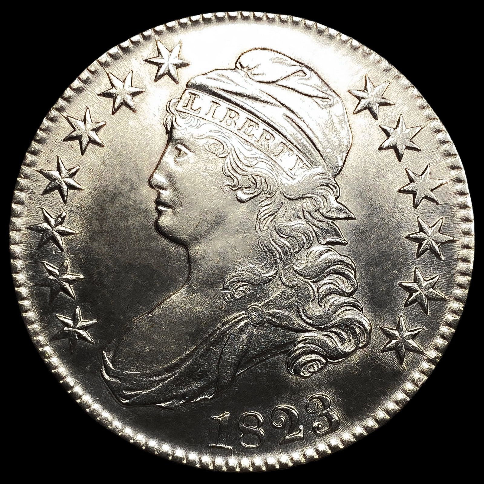 1823 Ugly 3 Capped Bust Half Dollar (1 of 2)