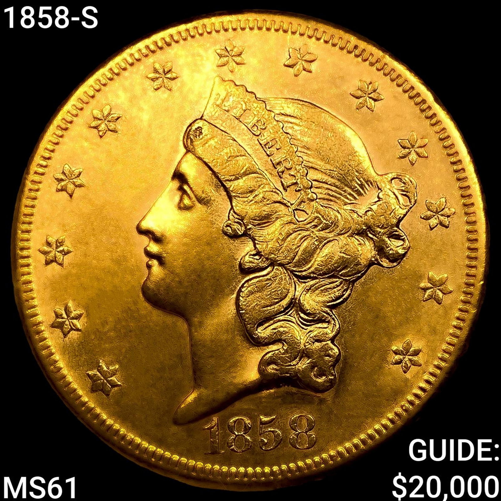 1858-S $20 Gold Double Eagle (1 of 2)