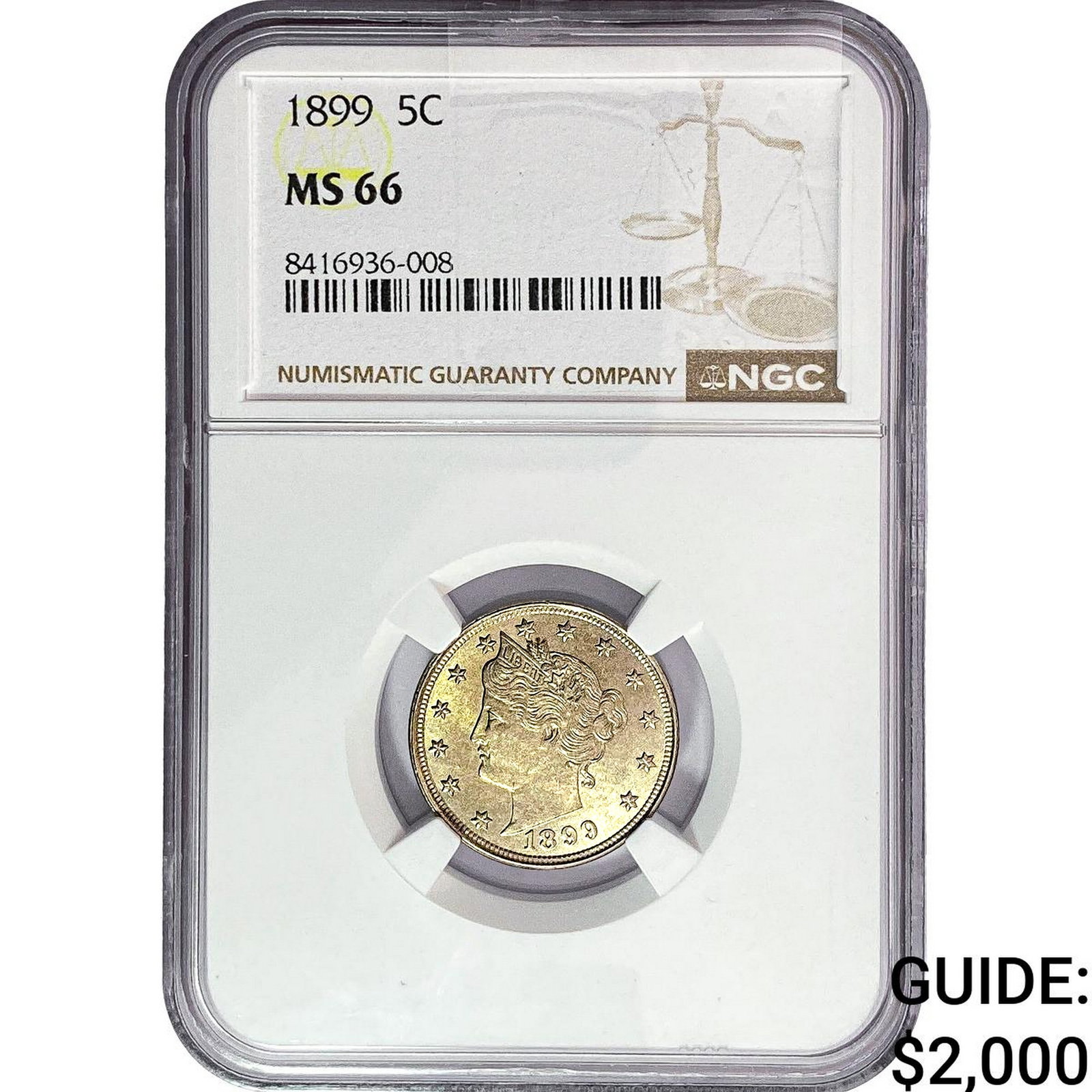 1899 Liberty Victory Nickel NGC MS66: 1899 Liberty Victory Nickel NGC MS66