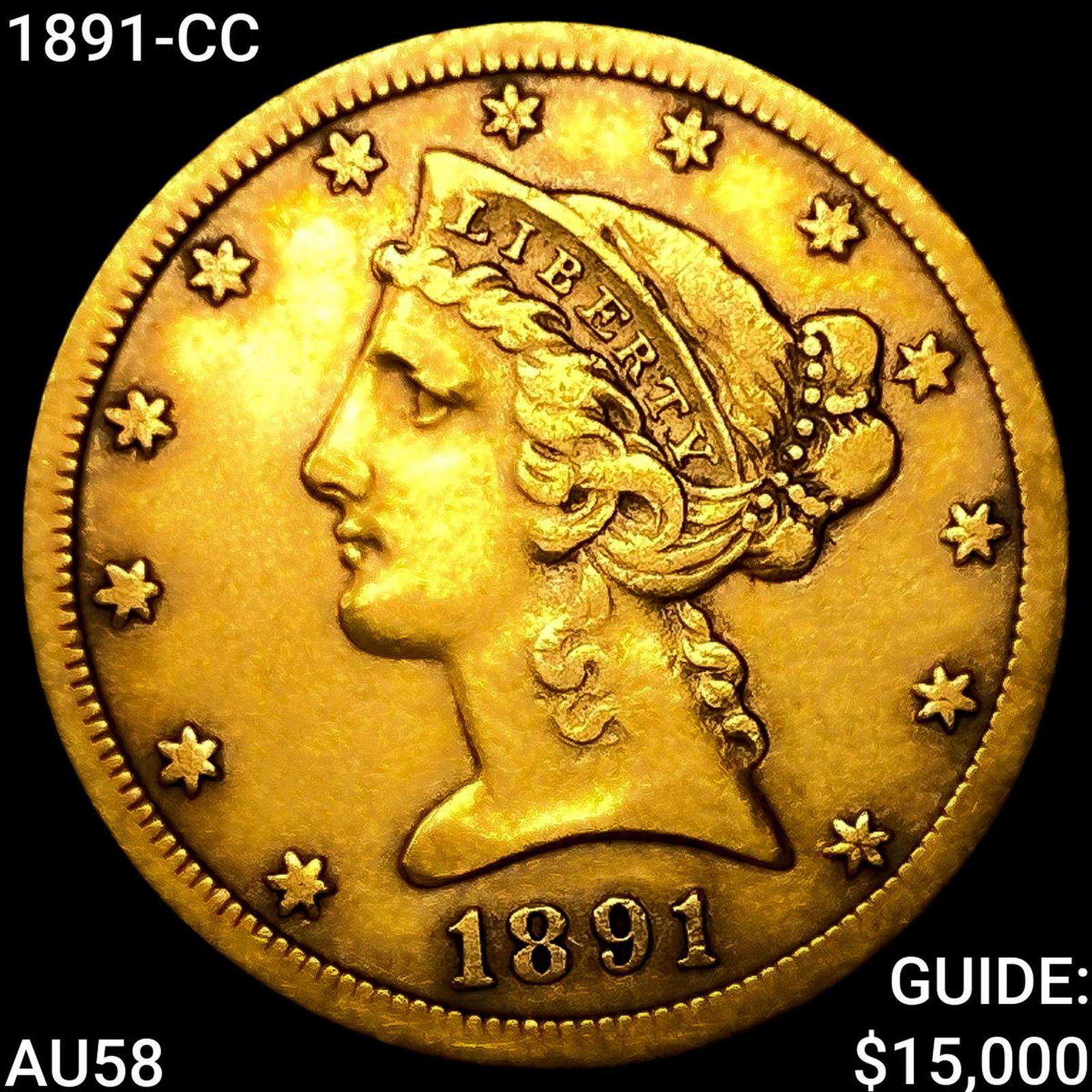 1891-CC $5 Gold Half Eagle (1 of 2)