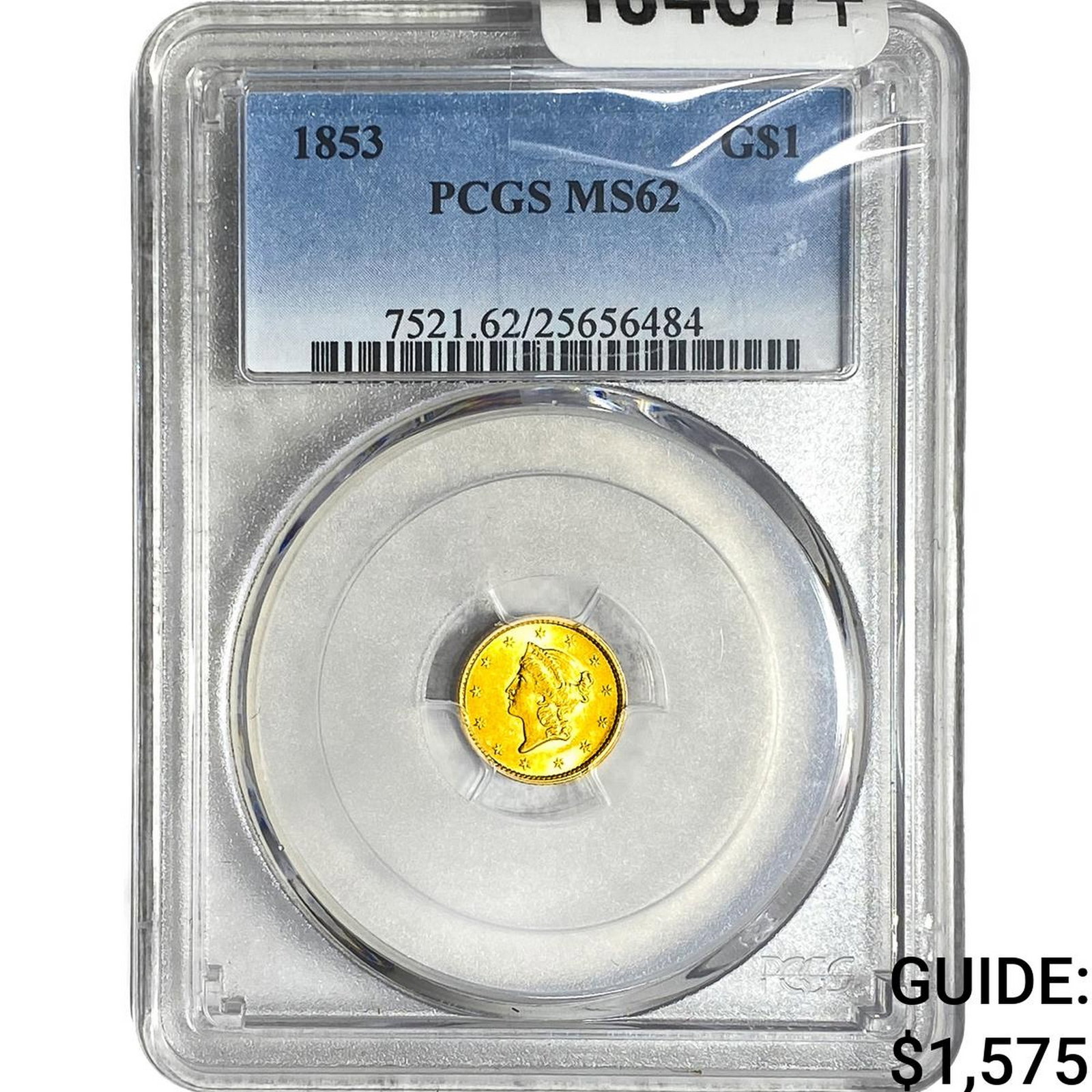 1853 Rare Gold Dollar PCGS MS62: 1853 Rare Gold Dollar PCGS MS62