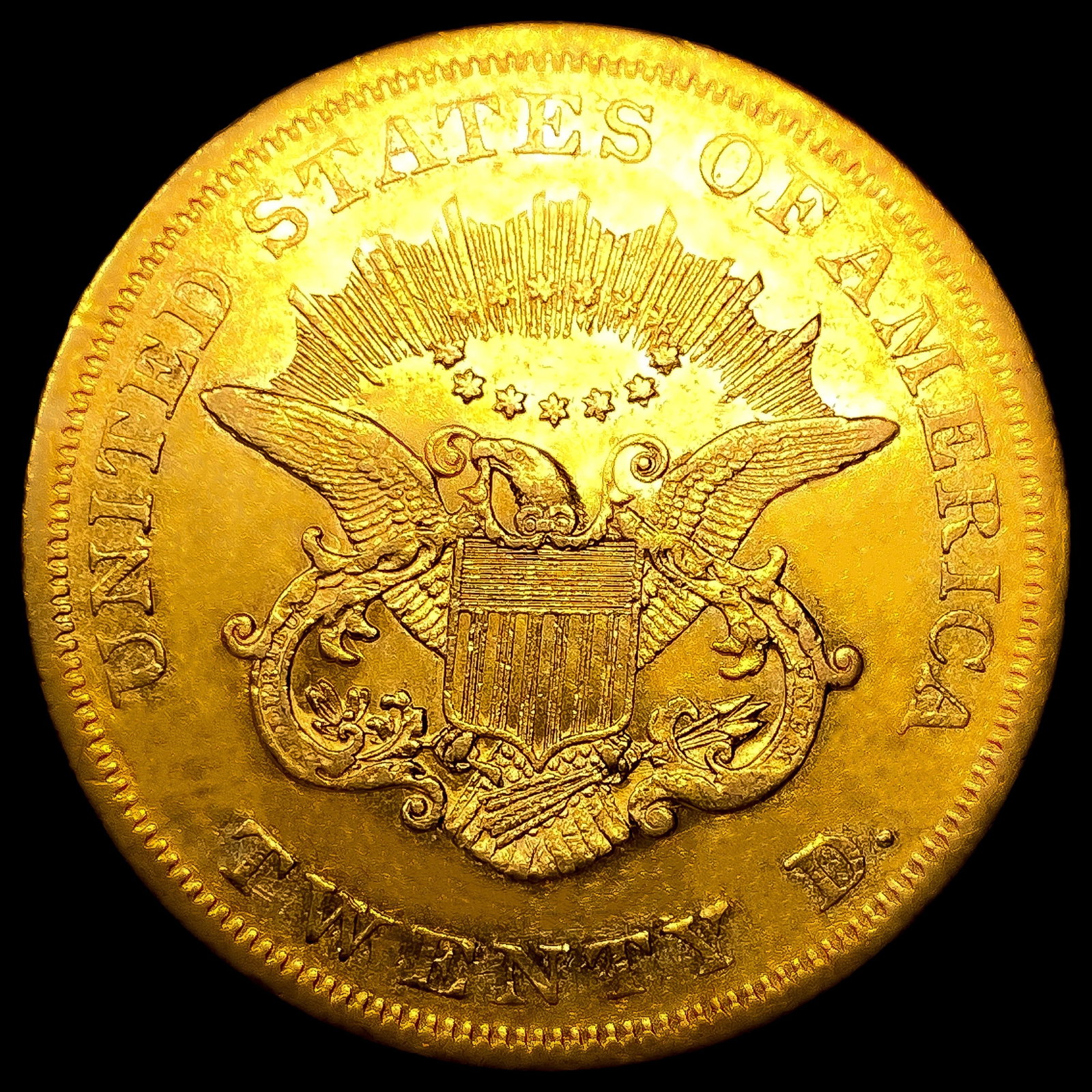 1863 $20 Gold Double Eagle UNCIRCULATED - 2